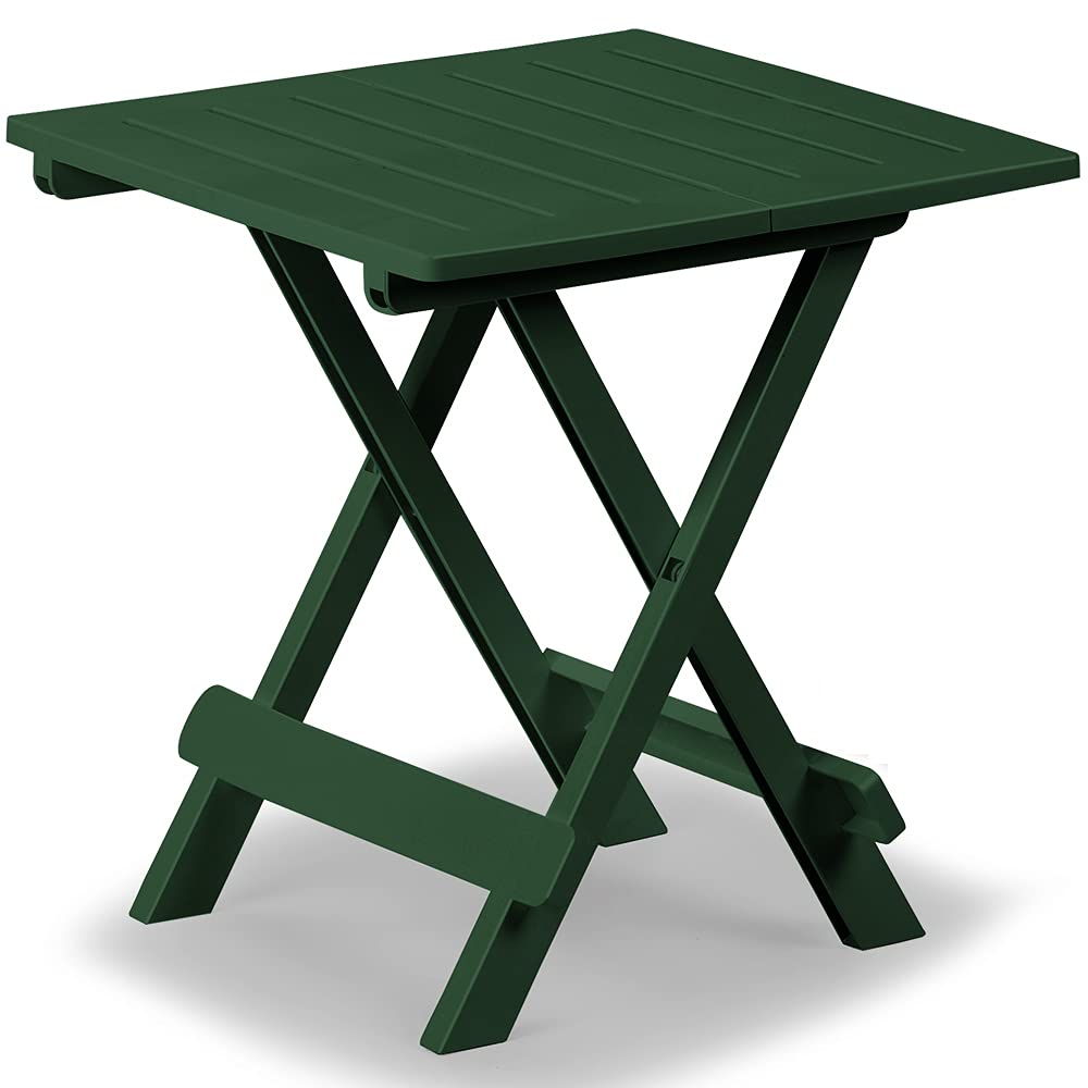 Adige Folding Table - Side Table, Camping Table, Garden Table - 45 x 43 x 50 cm - Multiple Colors (Green) - Perfect for Outdoor Picnics, Patio Decor & Small Space Living