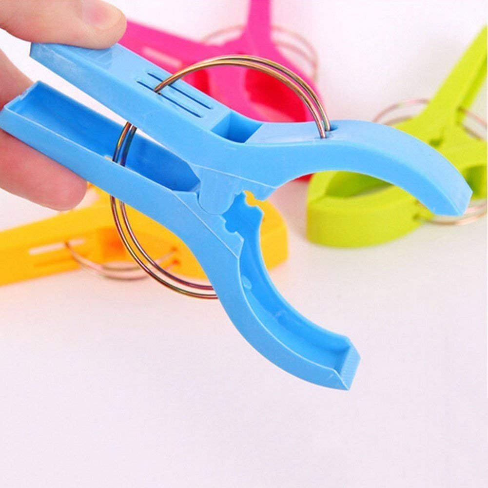 4Pcs Heavy Duty Beach Towel Clips for Chairs - Cruise, Pool & Outdoor Use - Secure Your Towel from Wind - Durable Plastic Clothes Pins for Beach, Vacation and Travel Essentials