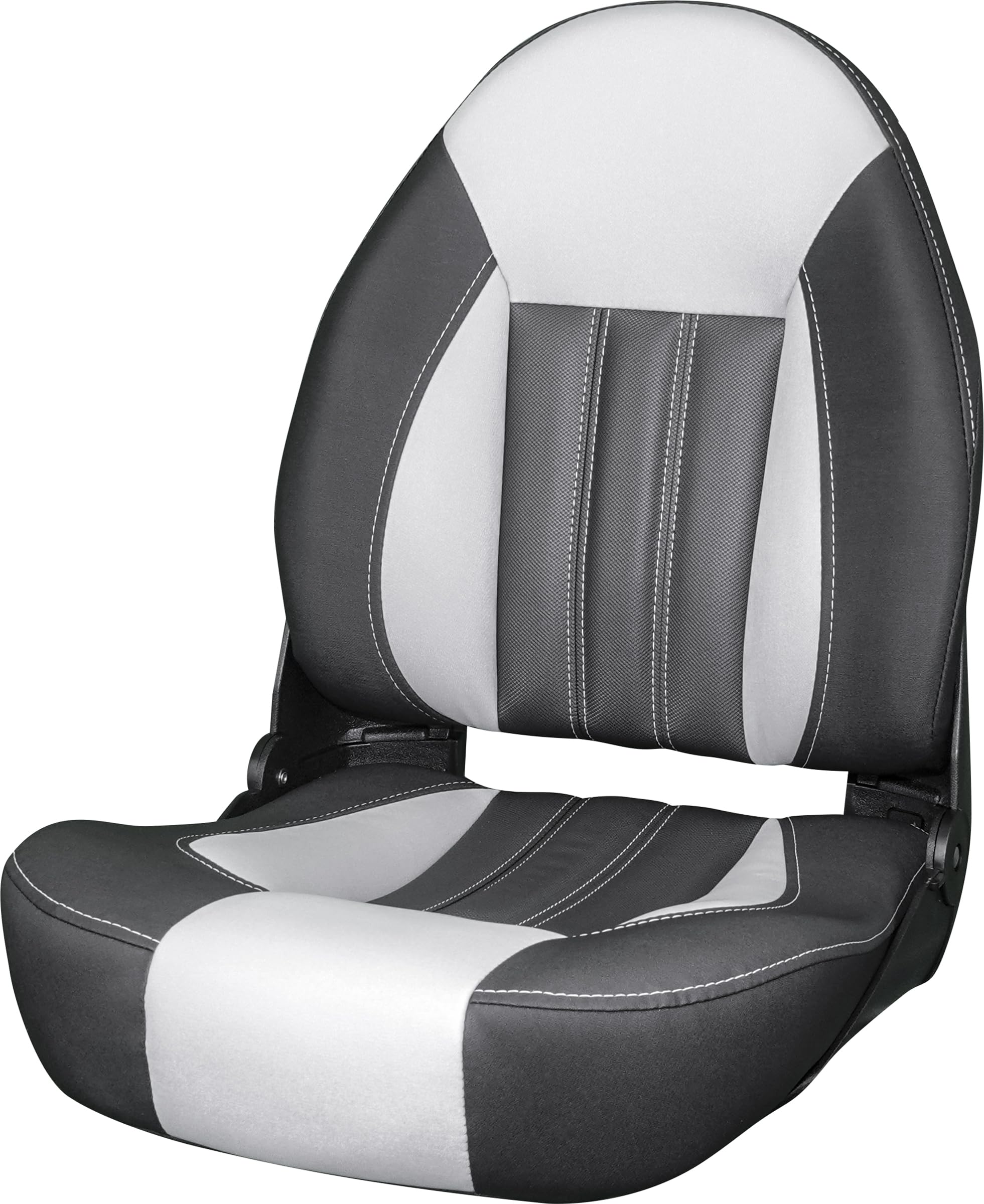 Tempress ProBax Orthopedic Folding High Back Boat Seat - Black, Gray, Carbon Options - Comfortable & Supportive for Fishing, Boating & Marine Use