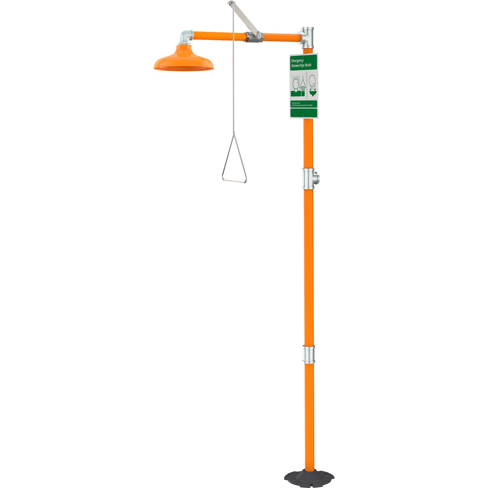 Guardian G1662 Free Standing Emergency Drench Shower with Plastic Head - ANSI Compliant Safety Equipment for Laboratories & Industrial Workplaces