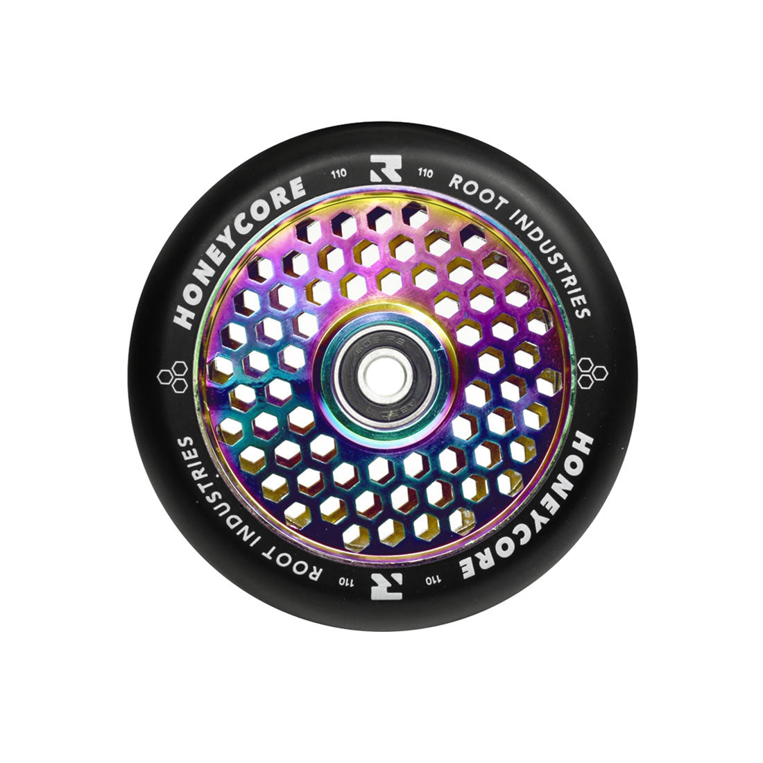 Root Industries Honey Core 110mm Wheels - Black/Rocket Fuel - High Performance Skateboard Wheels for Street & Park Skating