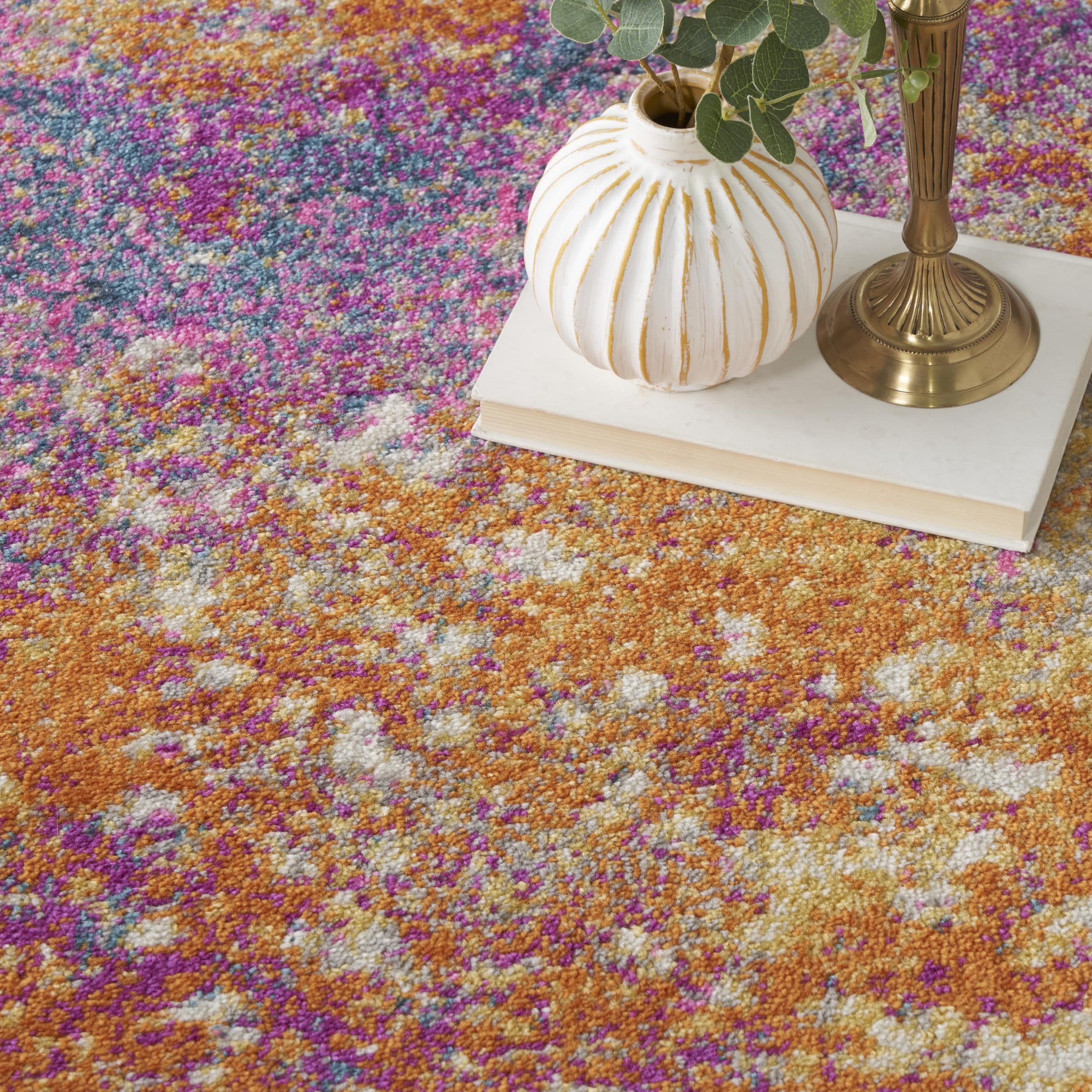 Nourison Passion Sunburst 8' x 10' Modern Abstract Area Rug | Non-Shedding & Easy to Clean | Perfect for Bedroom, Living Room, Dining Room & Kitchen Decor
