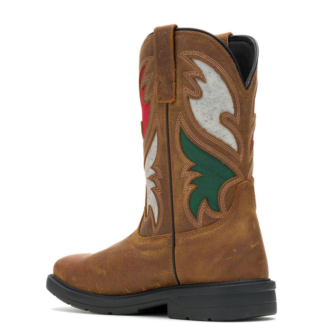 Rancher Flag Steel Toe Pull-On Wellington Work Boots - USA Flag Design - Durable Safety Boots for Construction, Farming & Outdoor Work