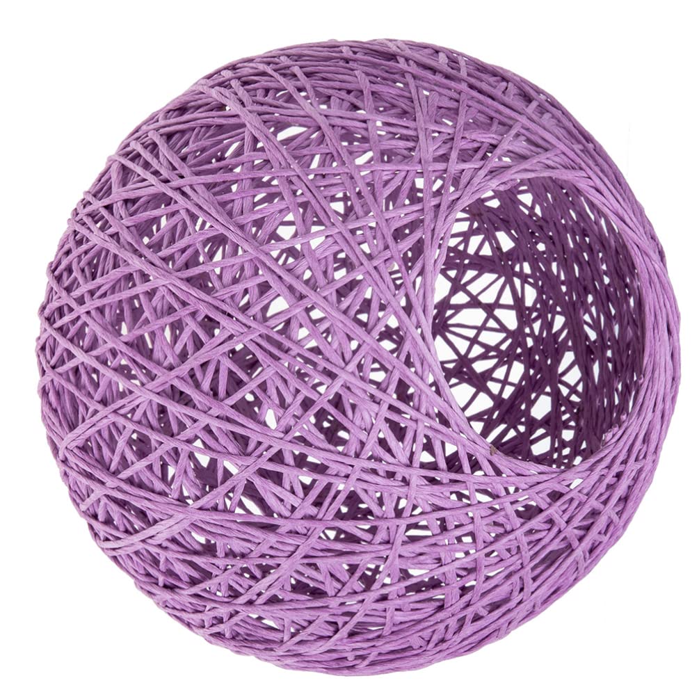 Uonlytech Rattan Chandelier Shade - Woven Ceiling Hanging Lamp Cover for Decorative Light Bulbs, Bamboo Lamp Shade in Purple - Perfect for Boho, Farmhouse & Coastal Home Decor