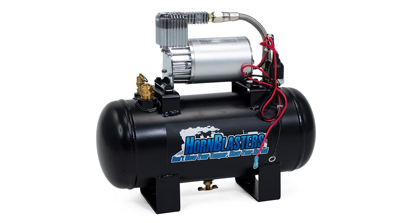 HornBlasters Mini-Tug 1.5 Gallon 150 PSI Air Horn Kit - Complete All-in-One Air System with Easy Installation - Perfect for Trucks, Boats & Emergency Vehicles