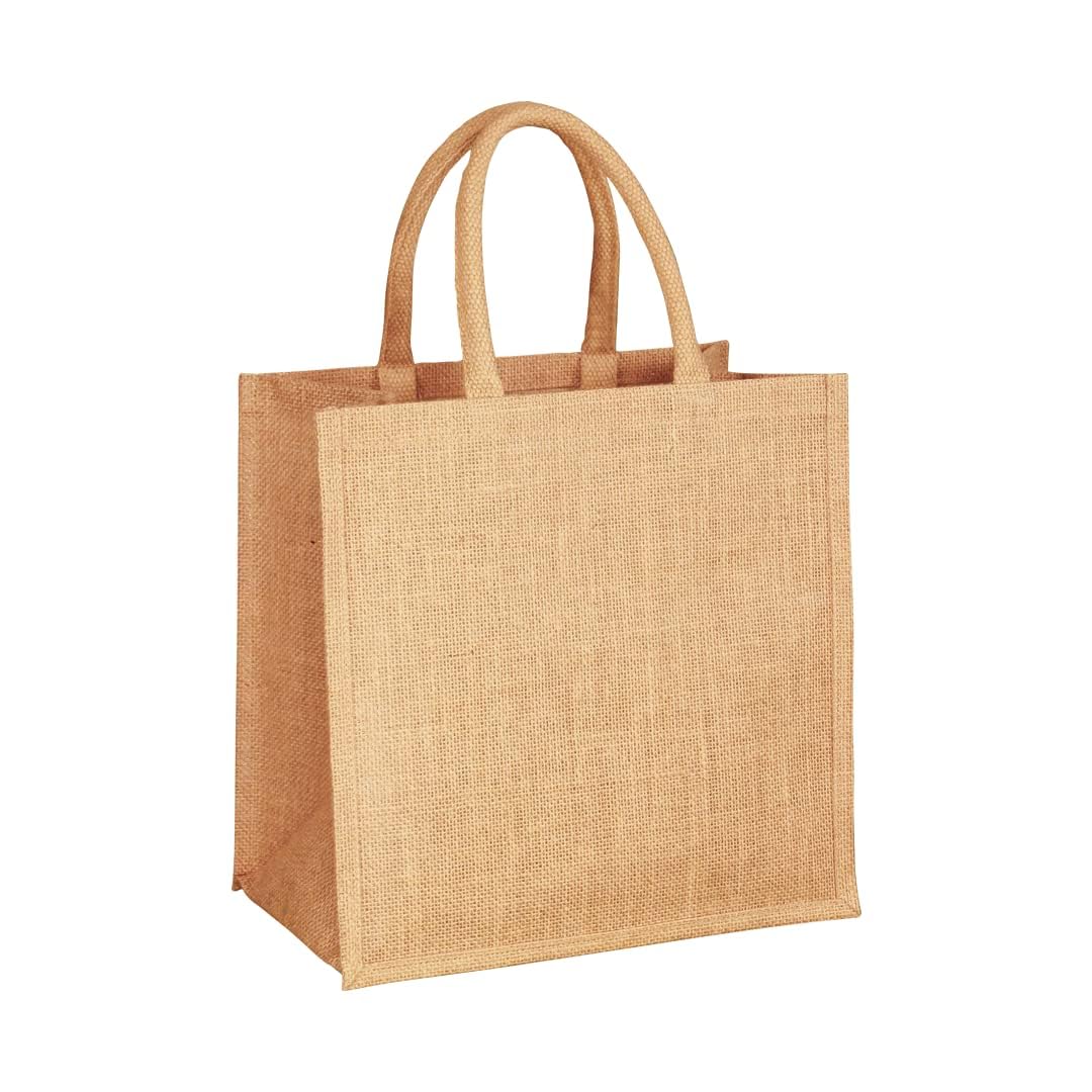 Eco-Friendly Medium Jute Burlap Tote Bags - Reusable & Biodegradable Wedding Favors, Welcome Gifts & Party Supplies for Sustainable Events