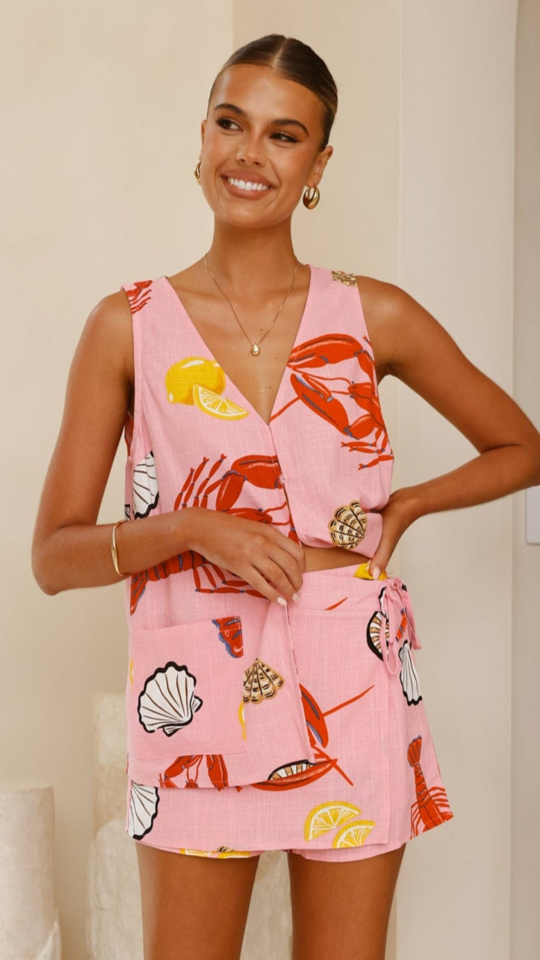 Dali Skort Shell Lover Print - Women's Floral Printed Skirt Shorts Hybrid - Perfect for Beach Vacations, Summer Outings & Casual Wear