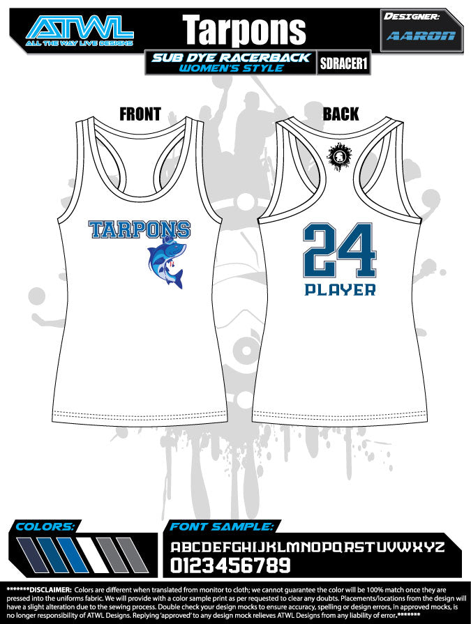 Tarpons Women's Sublimated Dye Swimwear - High-Performance Swimsuits for Swimming, Surfing & Beach Activities
