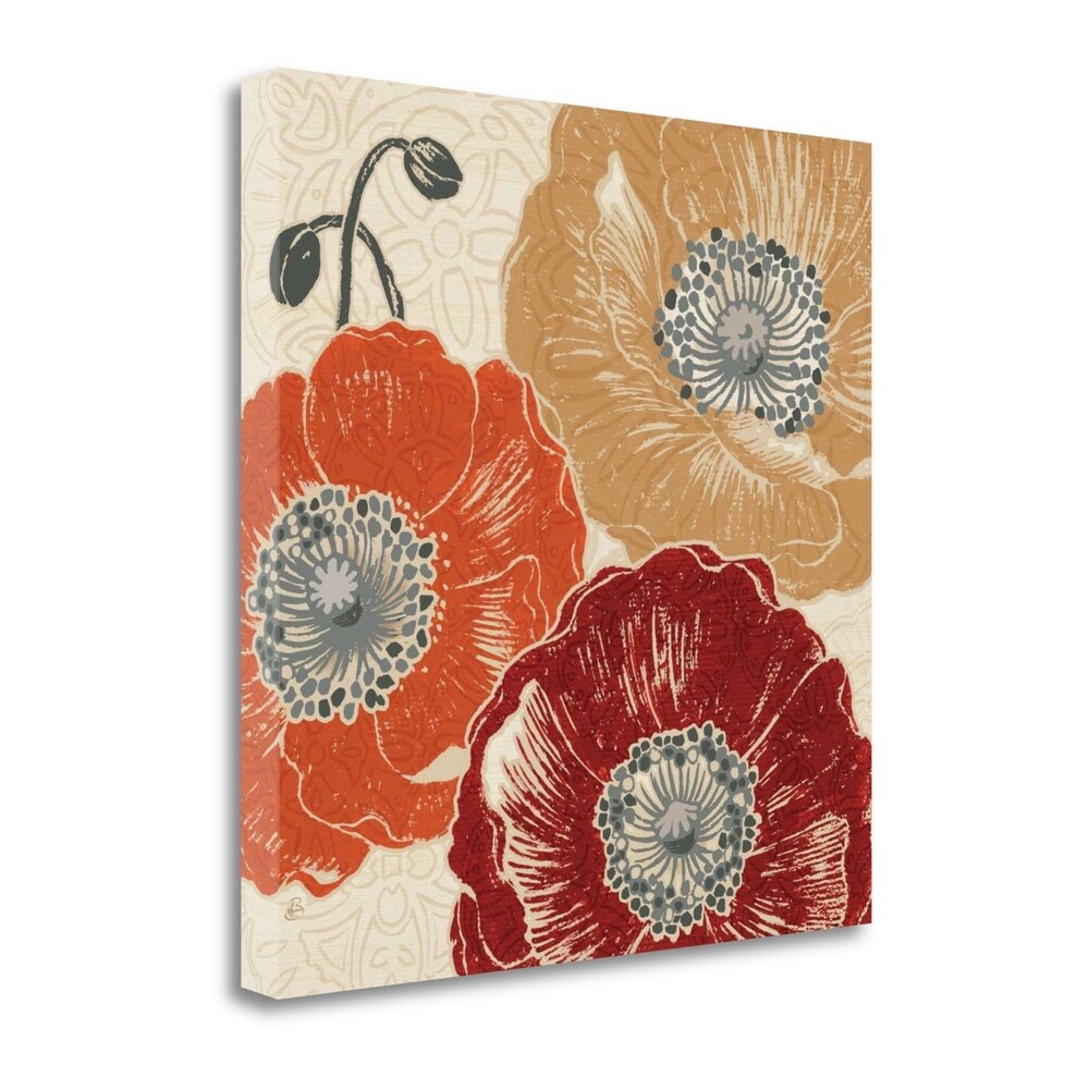 Daphne Brissonnet 'A Poppys Touch III' Giclee Art Print on Gallery Wrapped Canvas - Perfect for Living Room, Bedroom & Office Wall Decor