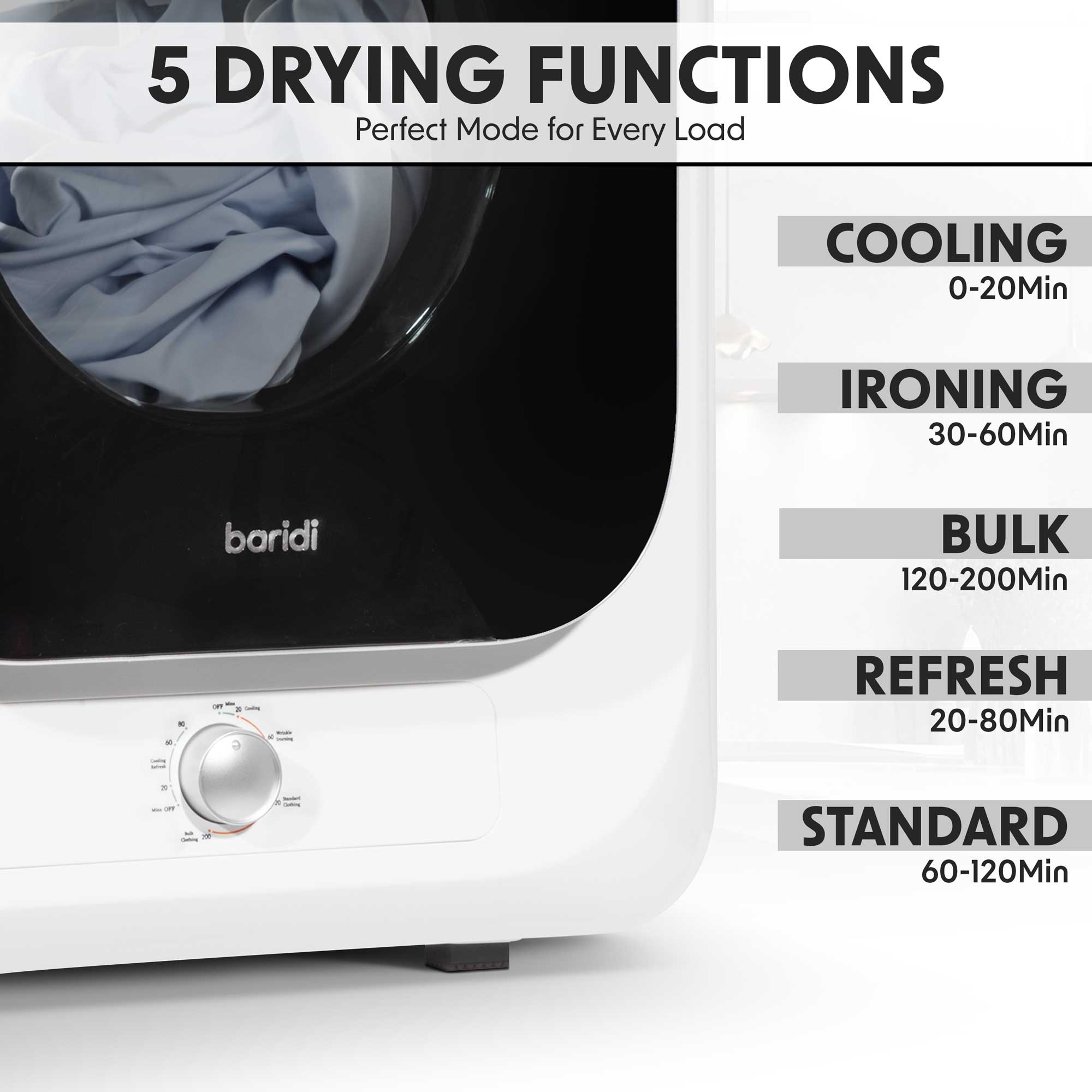 Mini Tabletop Tumble Dryer - 2.5kg Portable Countertop Vented Dryer with Wall Mount Brackets | Perfect for Small Apartments, RVs & Laundry Rooms | DH192