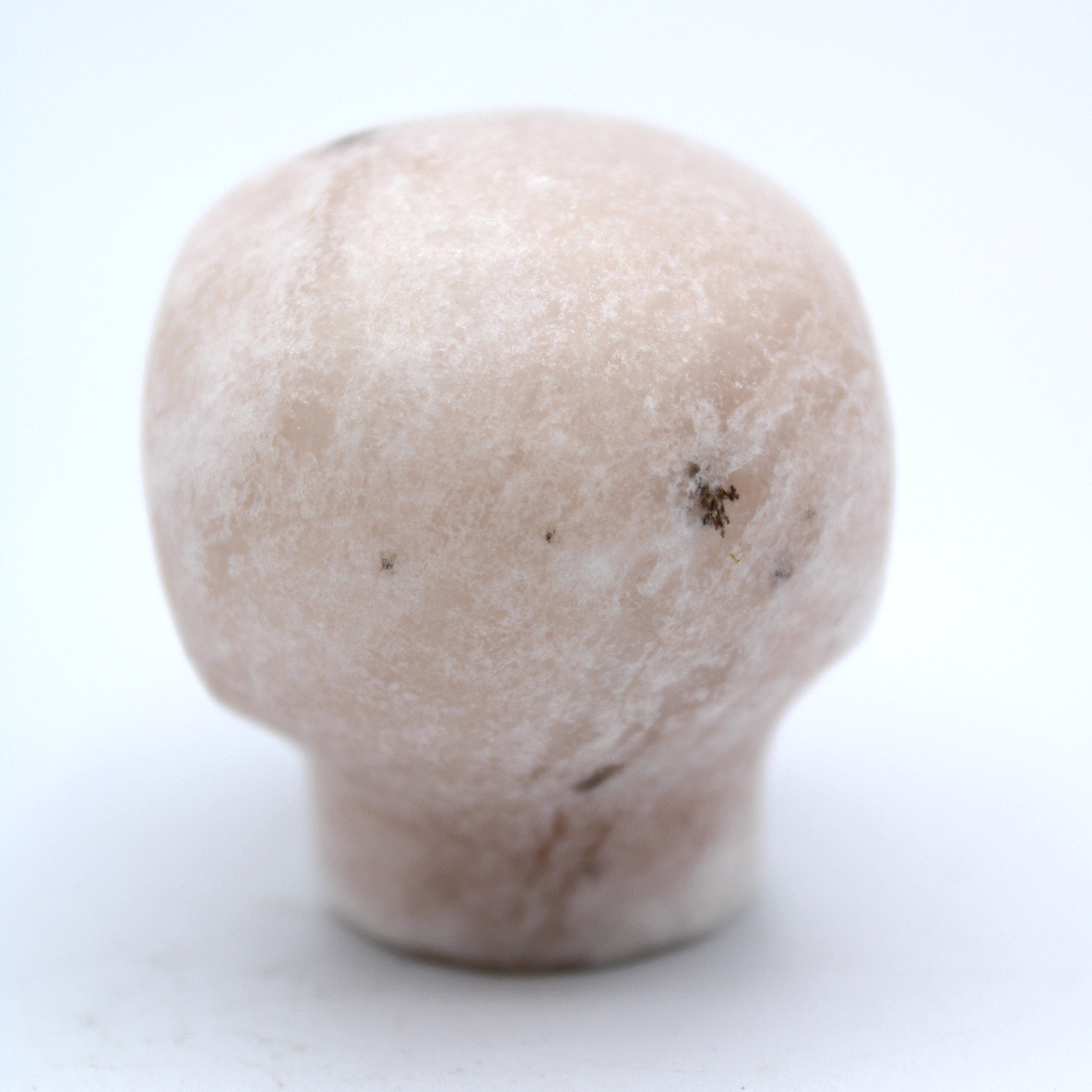 Calcite Alien Head Carving - Unique Handmade Stone Sculpture for Home Decor, Office Display & Gift Ideas