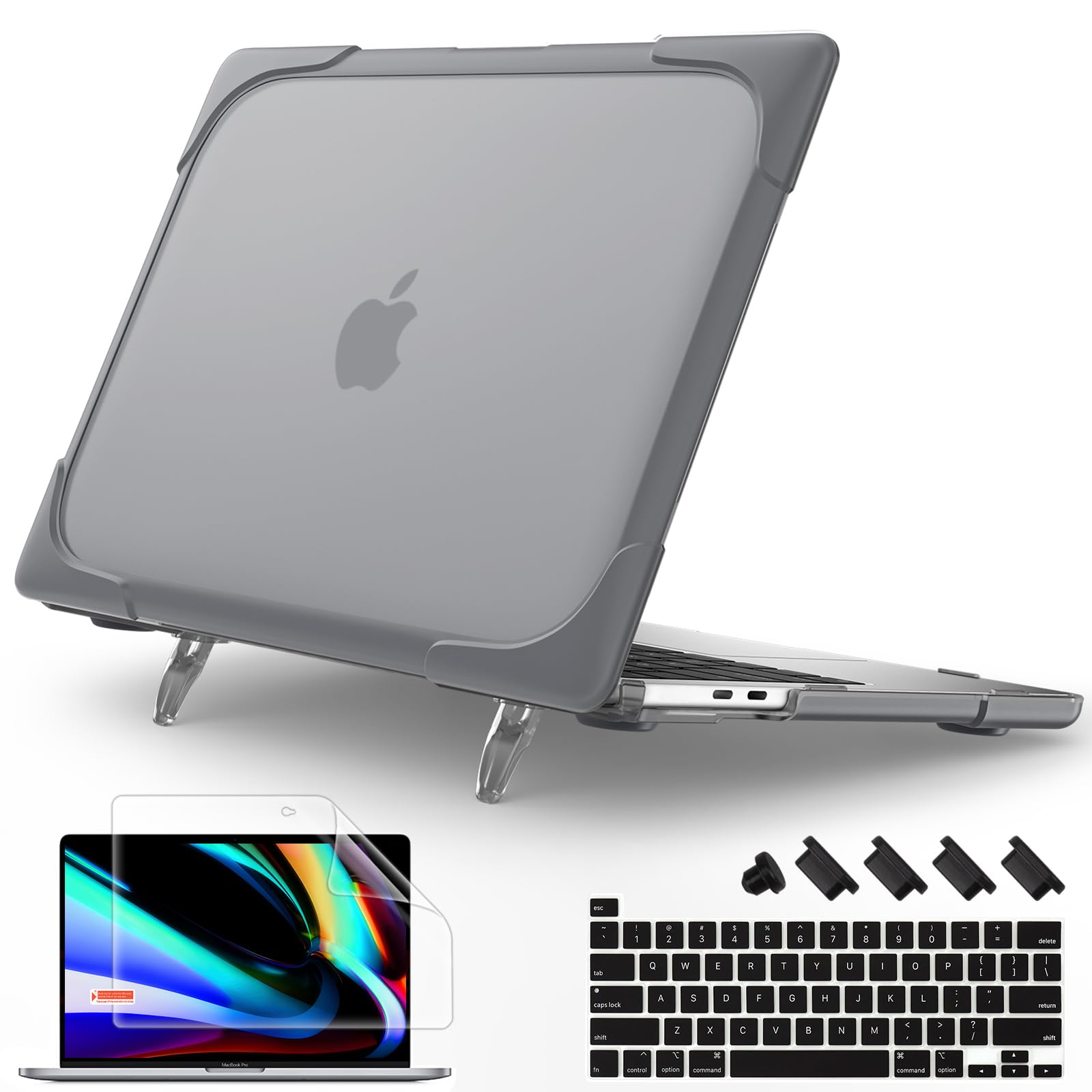 Durable Heavy Duty MacBook Pro 16 Inch Case (2019 Model A2141) - Dual Layer Hard Shell Cover with Shock-Absorbing TPU Bumper for MacBook Pro 16