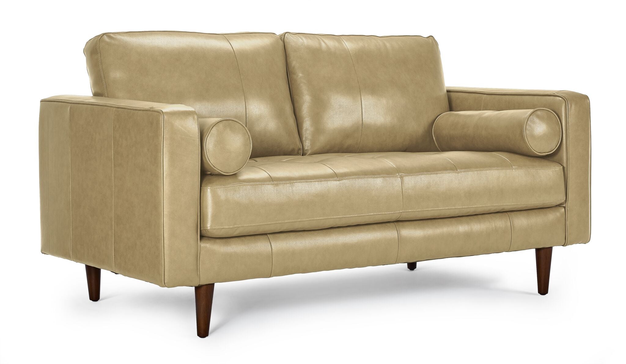 Bari Leather Loveseat Sofa - Genuine Leather 2-Seater Couch with Sturdy Frame - Perfect for Living Room, Office Lounge or Small Space Decor