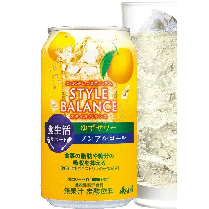 Asahi Style Balance Non-Alcoholic Yuzu Sour Mocktail - 350ml Can | Refreshing Citrus Drink for Parties, BBQs & Healthy Lifestyle