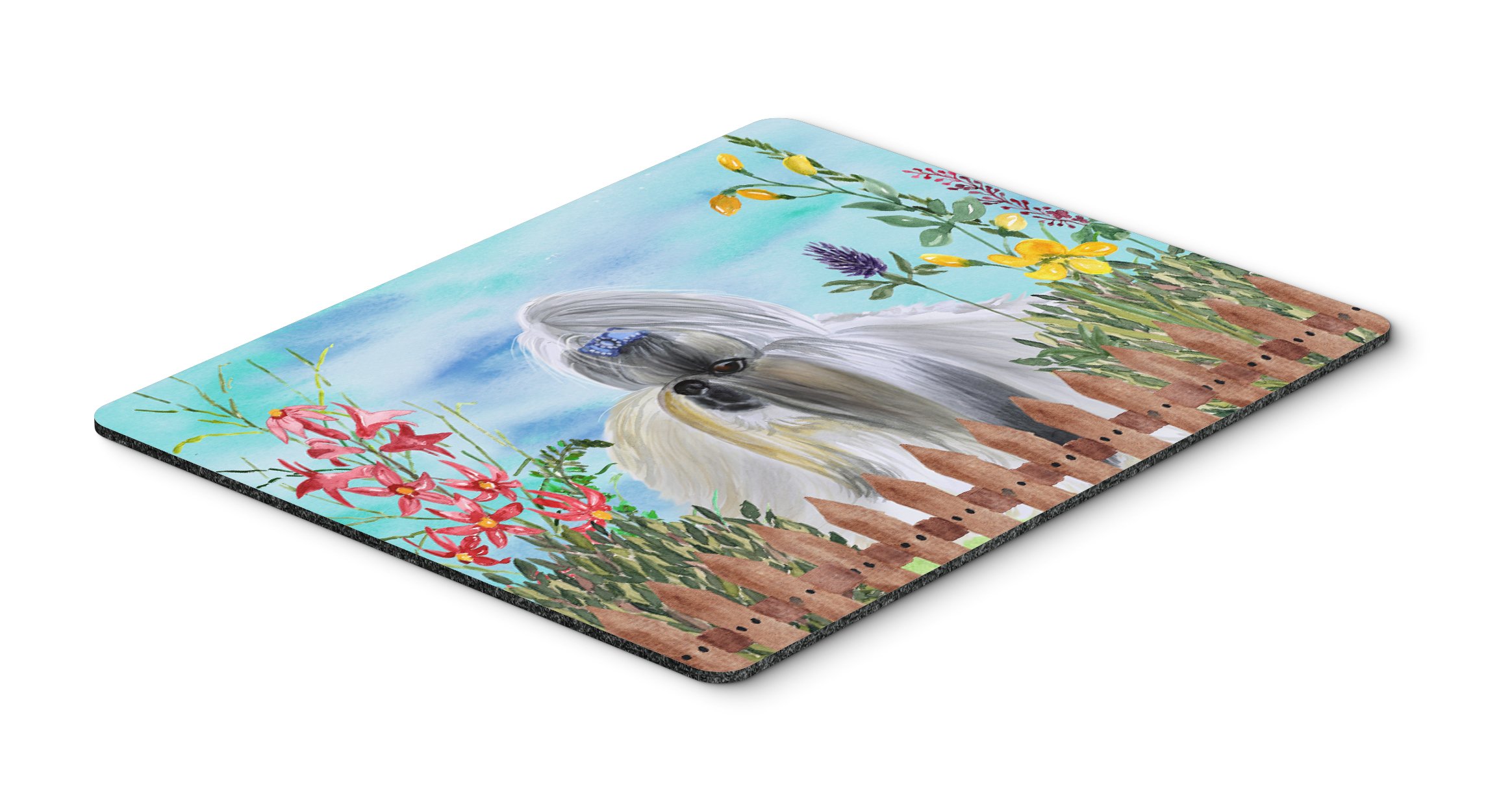 Shih Tzu Spring Mouse Pad & Hot Pad - Washable Large Mouse Mat for Home Office, Gaming, Computer & Laptop - Perfect Desk Accessory for Work & Play | Caroline's Treasures CK1228MP