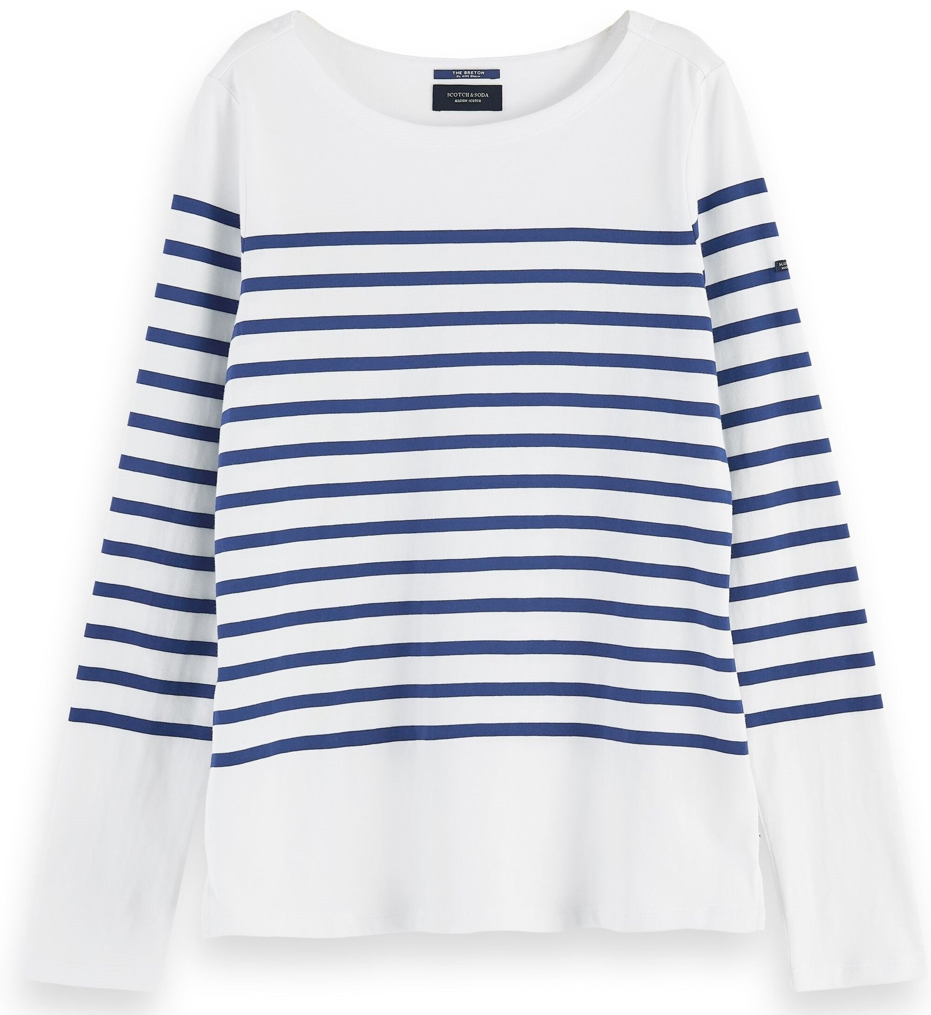 100% Cotton Long Sleeve Breton Striped T-Shirt for Women | Classic Navy & White Striped Top | Perfect for Casual Wear, Layering & Office Outfits