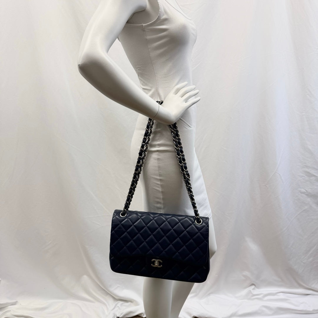 Authentic Chanel Classic Jumbo Double Flap Bag in Caviar Leather - Luxury Designer Handbag for Women, Perfect for Work, Evening Events & Special Occasions