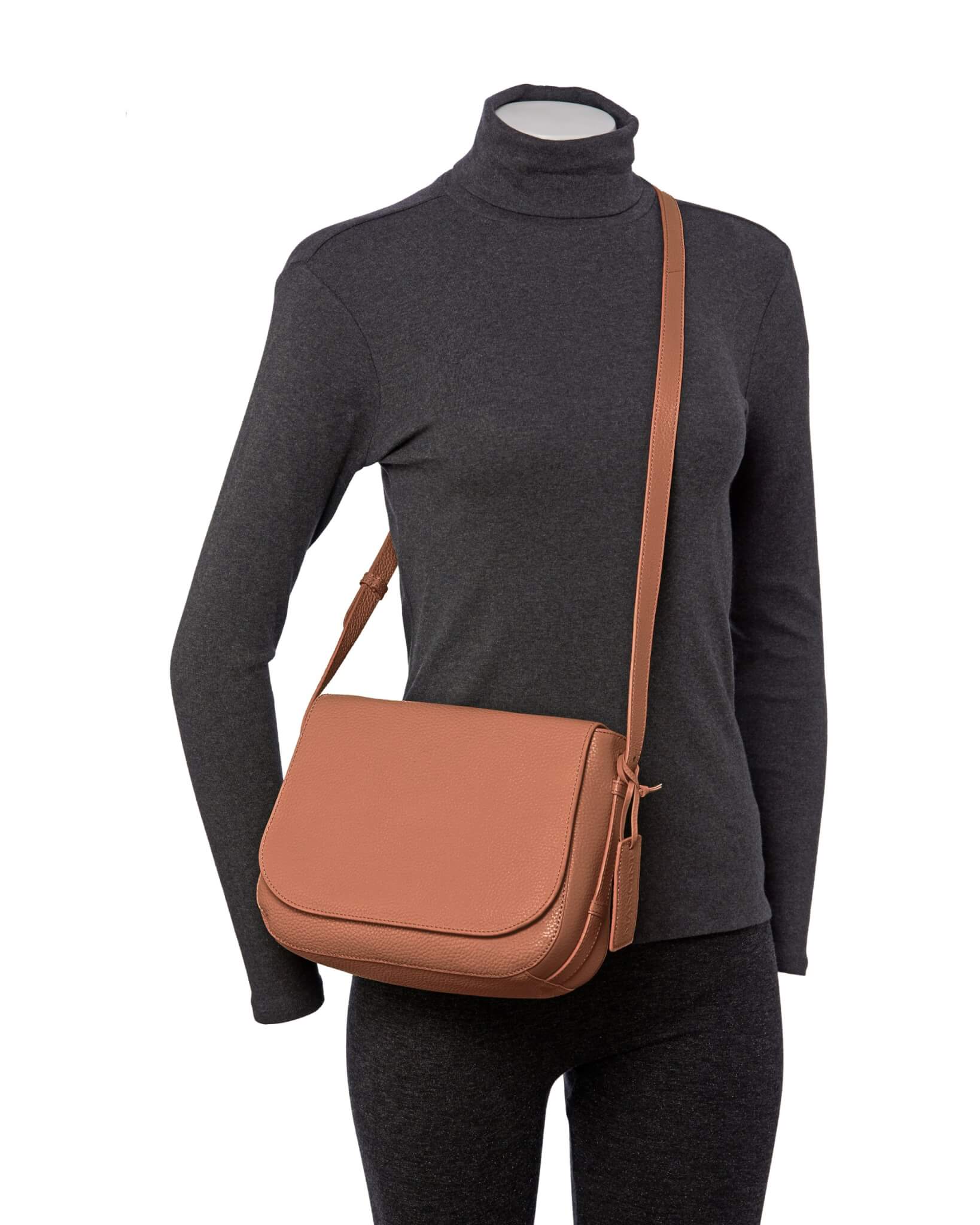 Mancini Pebbled Amy Leather Crossbody Bag for Women - Stylish & Durable Handbag for Everyday Use, Work, Travel, and Shopping