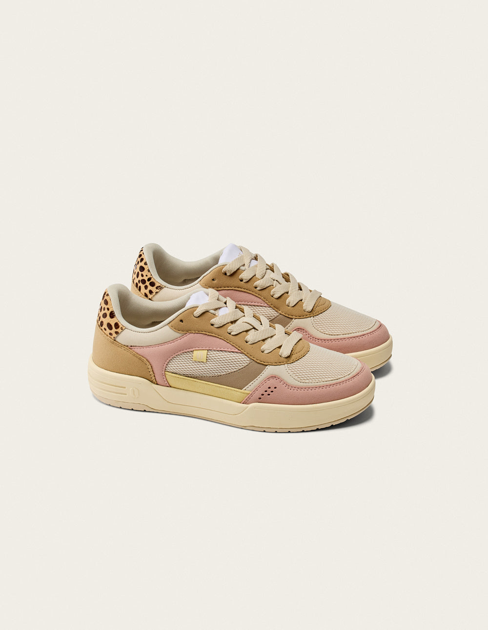 Axelle Low Baskets in Rose Clair and Ecru - Stylish Casual Sneakers for Women | Perfect for Everyday Wear, Outings & Light Walks