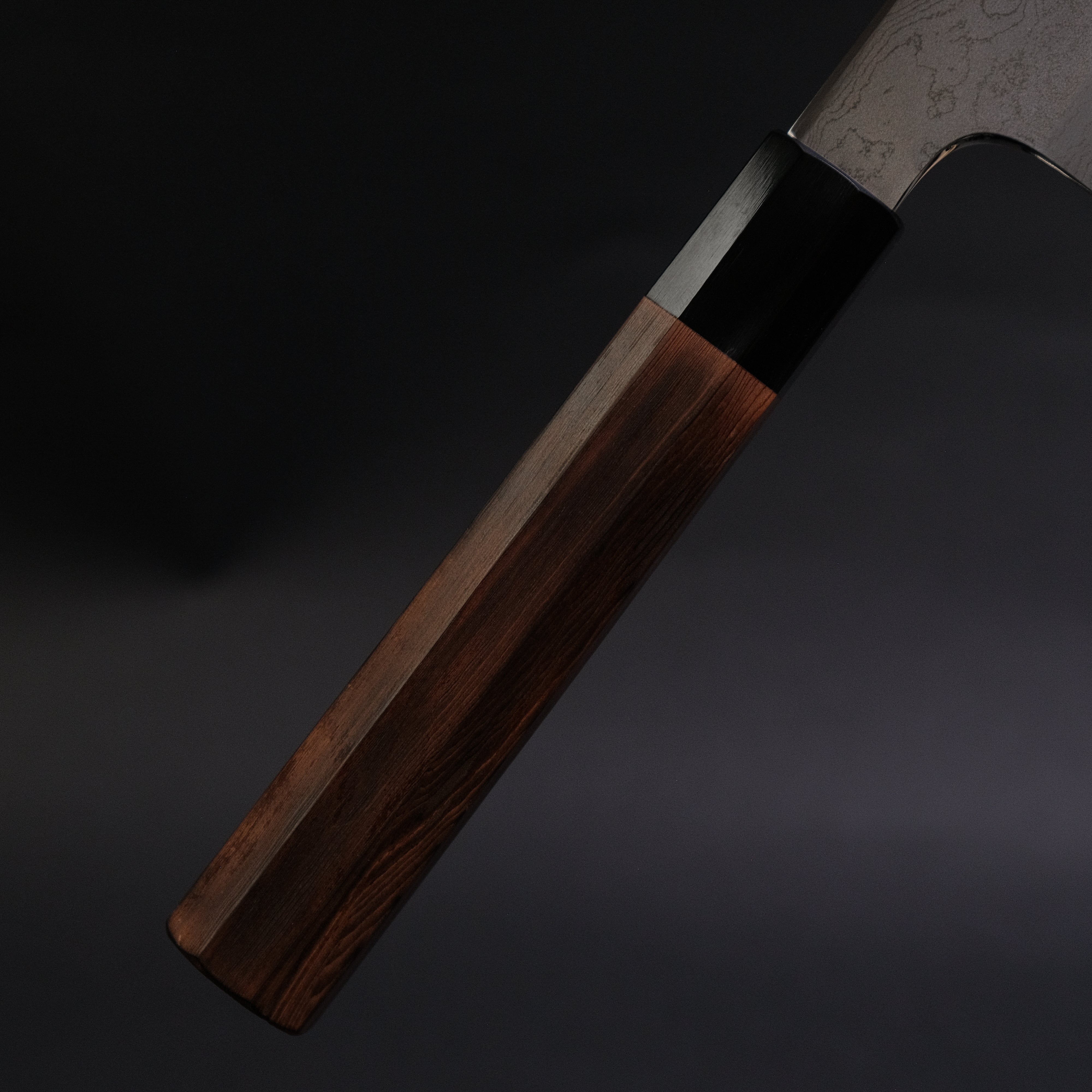 Hitohira Togashi White #1 Damascus Gyuto 210mm Japanese Chef Knife with Burnt Yakusugi Handle - Premium Kitchen Knife for Sushi, Meat Cutting & Professional Cooking