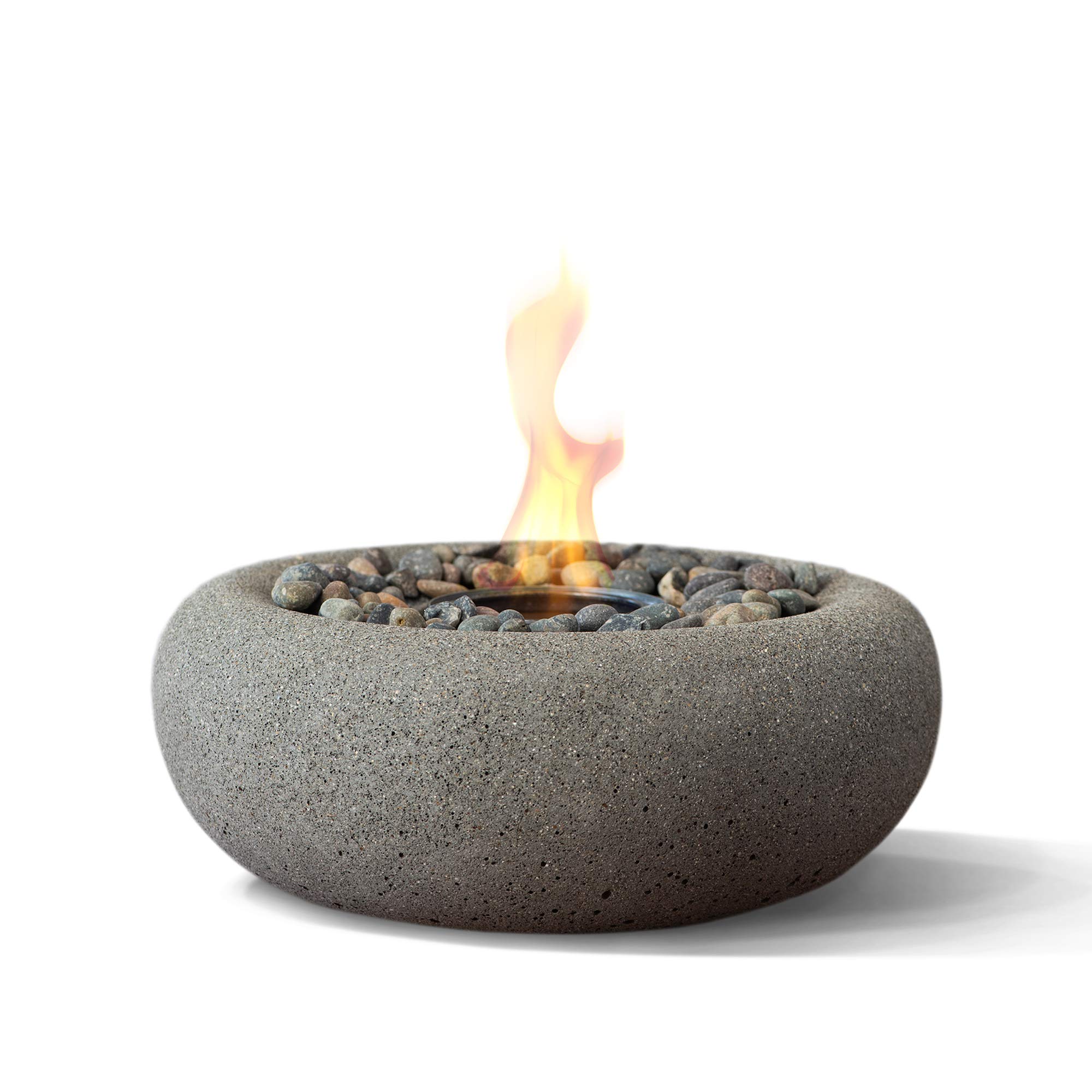 Terra Flame Zen Pewter Tabletop Fire Bowl - Indoor & Outdoor Portable Fireplace, Patio Fire Pit with Zen Design - Perfect for Backyard Gatherings, Camping, and Meditation Spaces