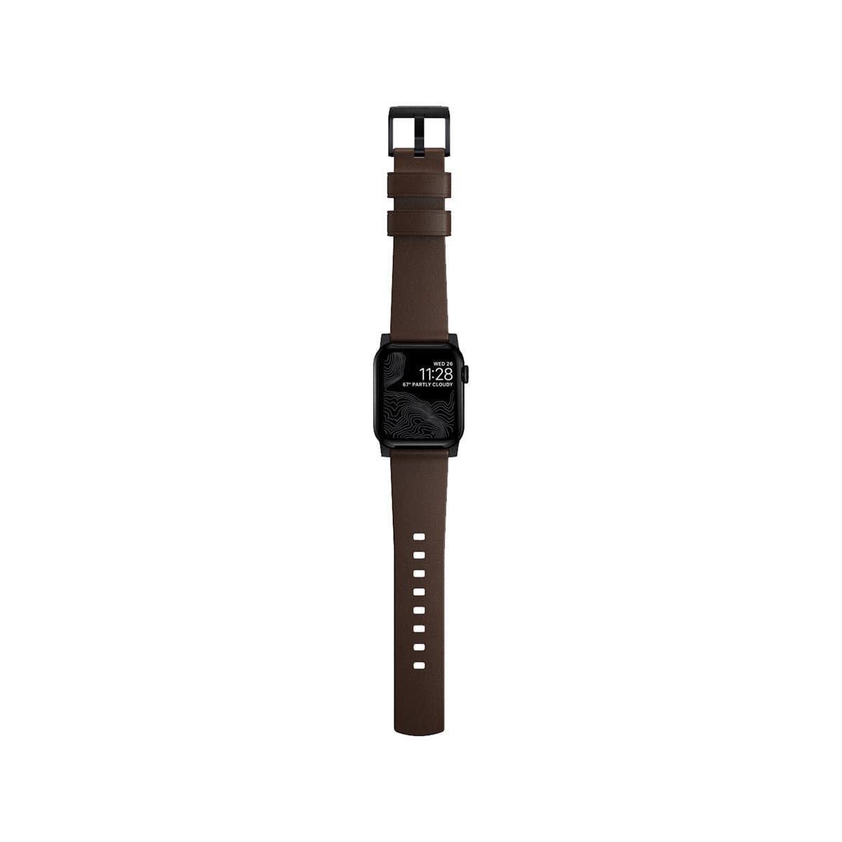 NOMAD Modern Leather Band for Apple Watch 45mm & 49mm - Genuine Brown Leather with Black Hardware | Perfect for Business, Casual & Everyday Wear