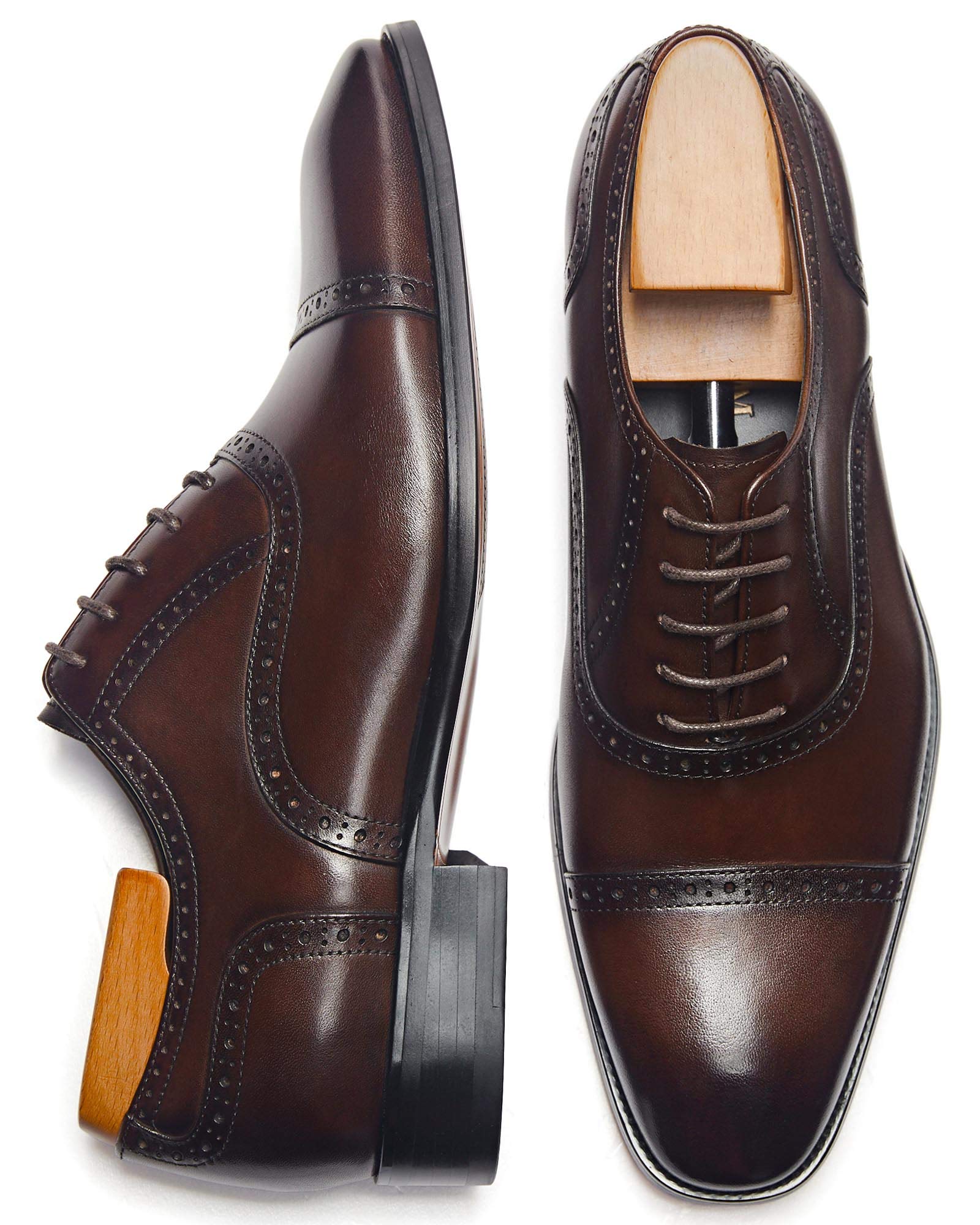 Premium Men's Oxford Dress Shoes - Classic Formal Leather Shoes for Business & Wedding - Comfortable & Stylish for Office, Parties & Special Occasions