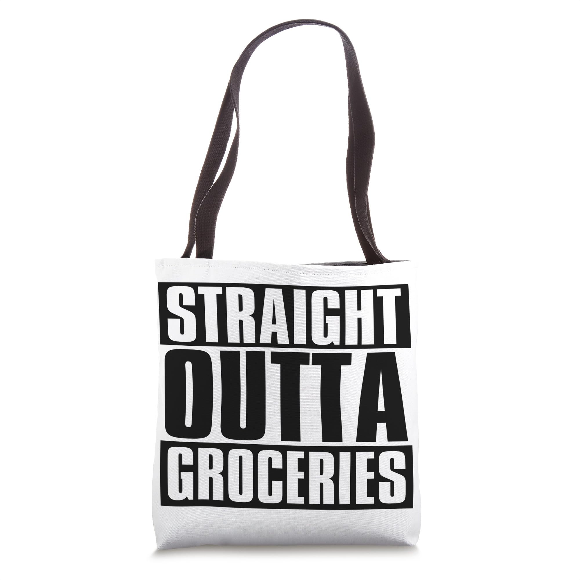 Funny Grocery Tote Bag - Straight Outta Groceries for Shopping & Errands