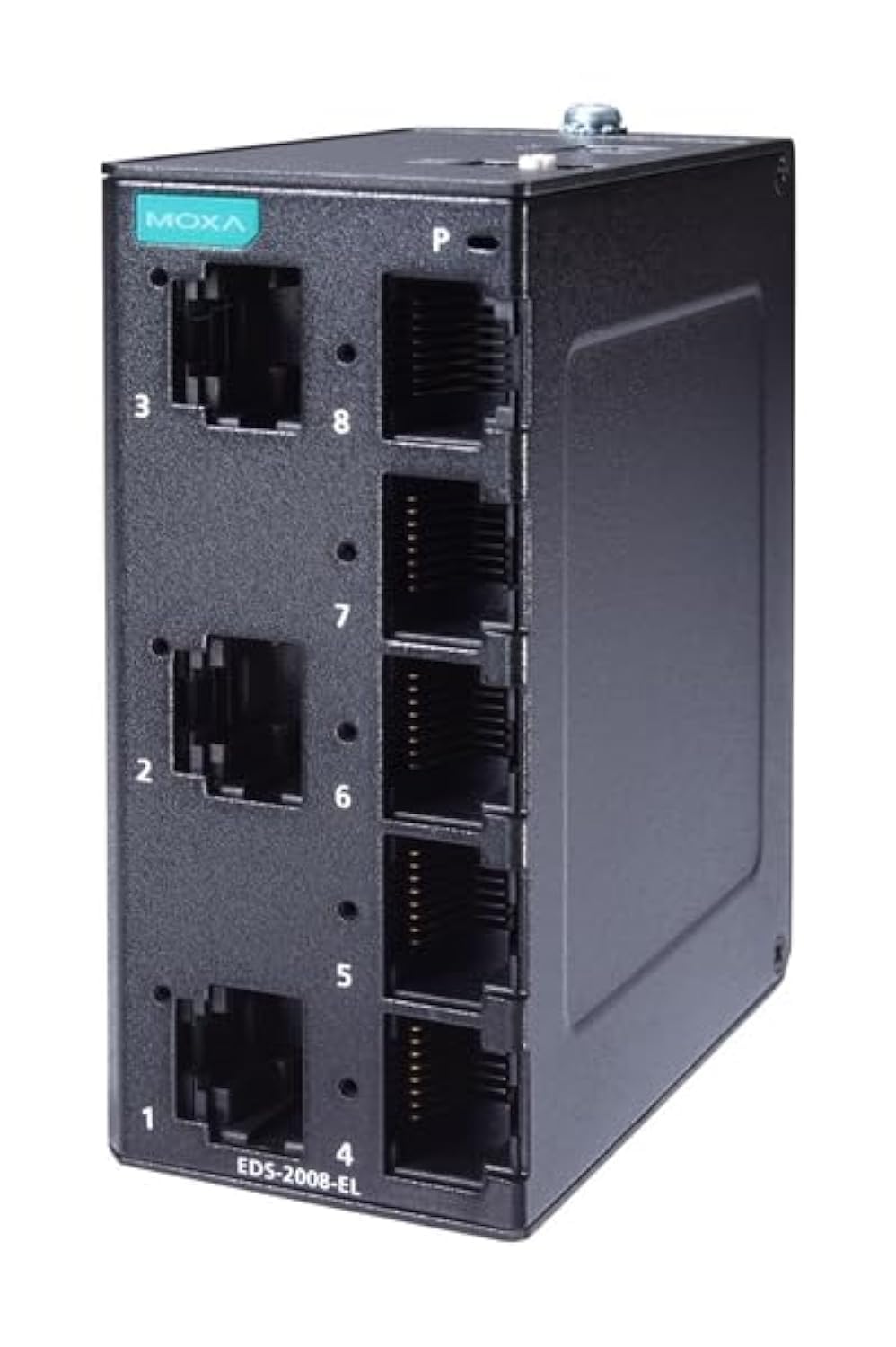MOXA EDS-2008-EL 8-Port Unmanaged Ethernet Switch | 10/100BaseTX Ports | Industrial Metal Housing | -10 to 60°C Operating Temperature | Ideal for Small Office, Home Network & Industrial Automation