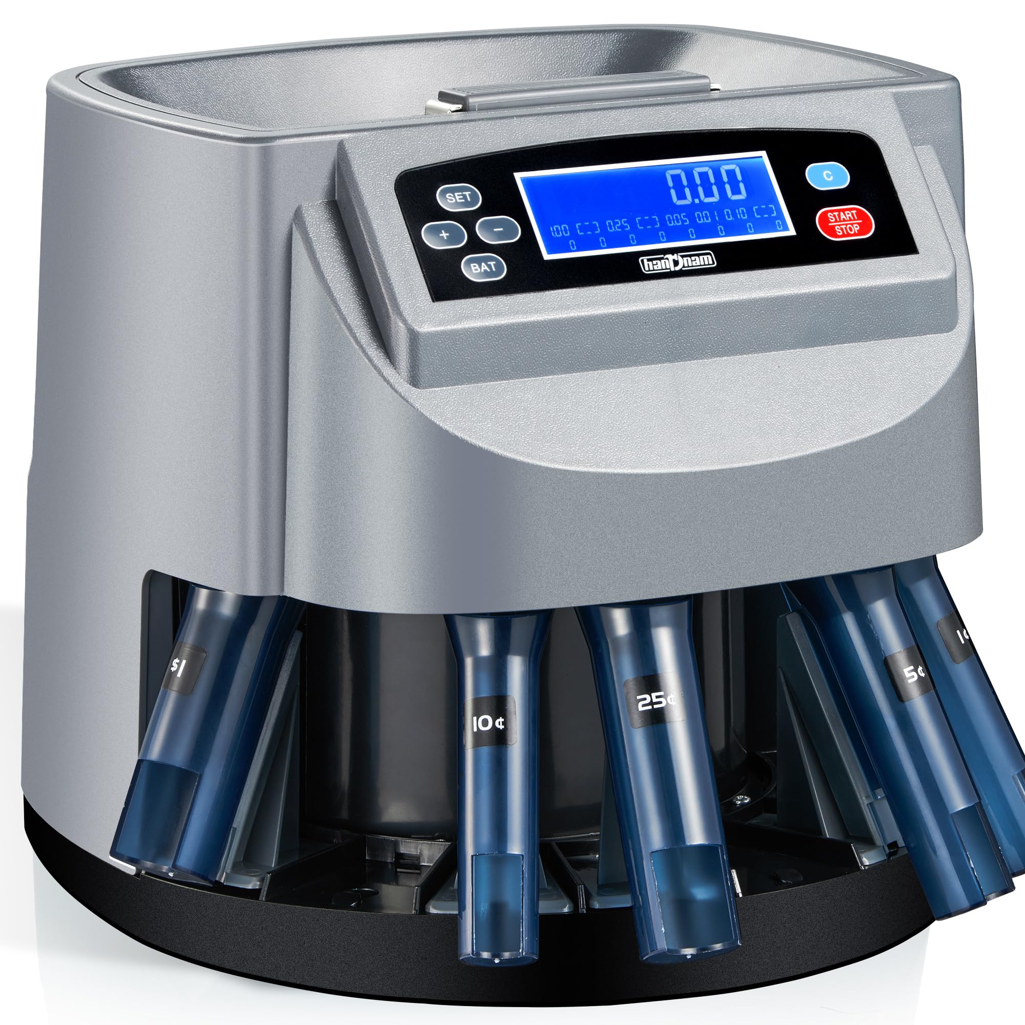 Electric Coin Sorter & Wrapper Machine - 500 Coins Capacity, Counts 270 Coins/Minute with LCD Display | Automatic USD Change Counter for Banks, Retail Stores & Home Use