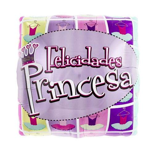 LOONBALLOON 18-inch FELICIDADES Princesa Crown Sentiment Balloons - Perfect for Birthday Parties, Baby Showers & Special Celebrations