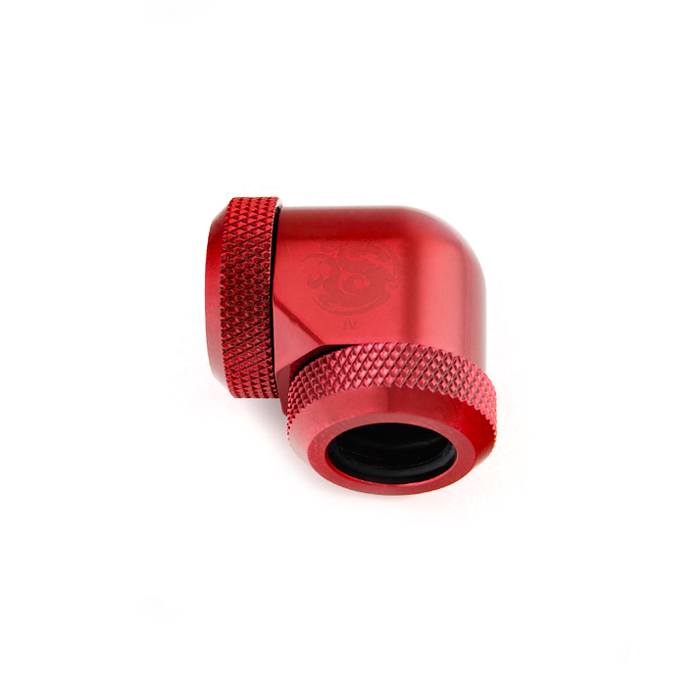 Bitspower 90 Degree Dual Multi Link Fitting for 12mm OD Tubing - Deep Blood Red - Perfect for Custom PC Water Cooling Loops and Hardline Builds