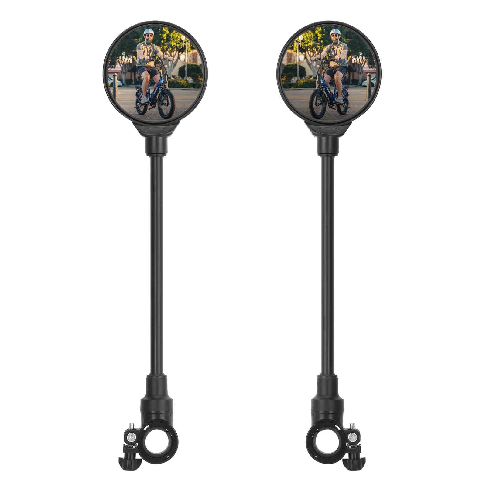 Gotrax Bike Mirror - 2 Pack 360° Adjustable Bicycle Rear View Mirrors, HD Wide Angle & Scratch Resistant for Mountain/Road Bikes & E-Scooters - Enhanced Cycling Safety for Commuting & Outdoor Adventures