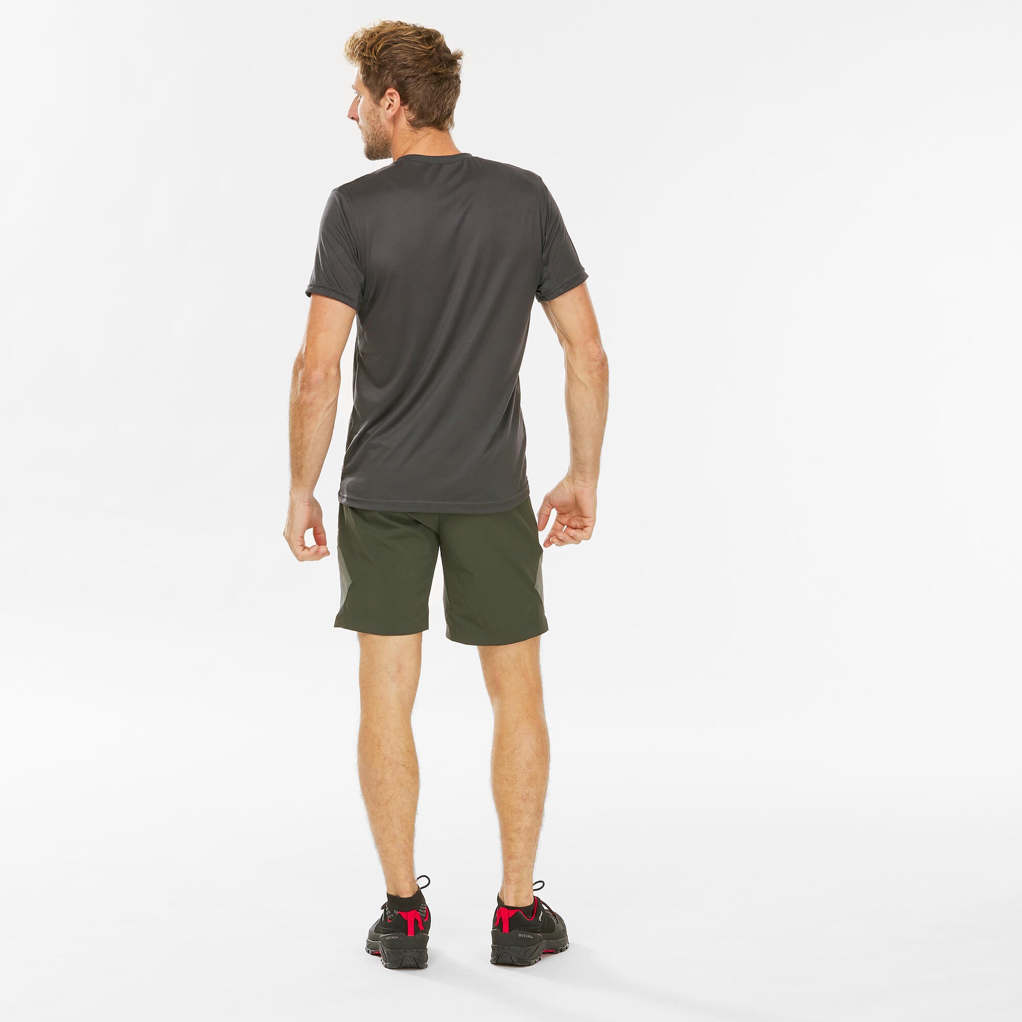 Quechua Men's MH100 Hiking T-Shirt - Quick-Dry Synthetic Short Sleeve Shirt for Outdoor Adventures & Trail Running