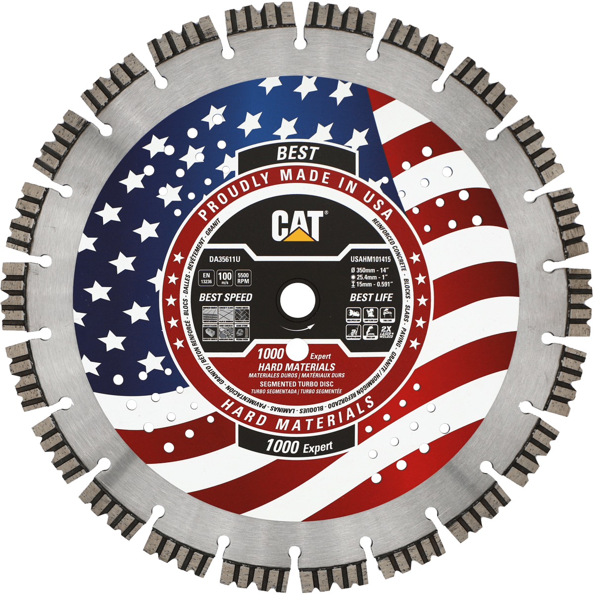 Cat® Diamond Blade 1000 Expert for Cutting Hard Materials - Free Shipping - Perfect for Concrete, Tile, and Masonry Work