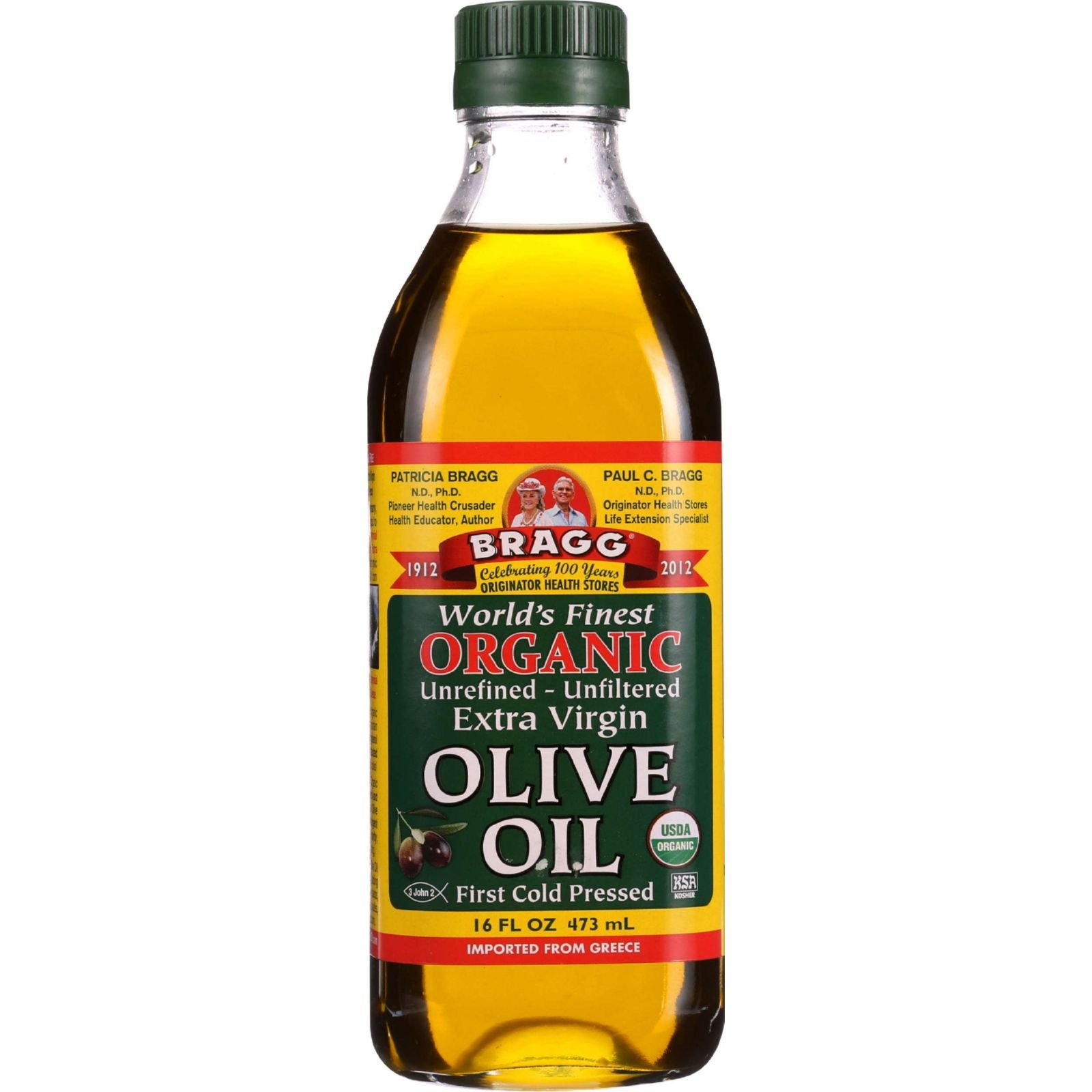 Bragg Organic Extra Virgin Olive Oil - 16 fl oz (Pack of 12) | Cold-Pressed, Unrefined, Rich in Antioxidants | Perfect for Cooking, Salads & Healthy Recipes