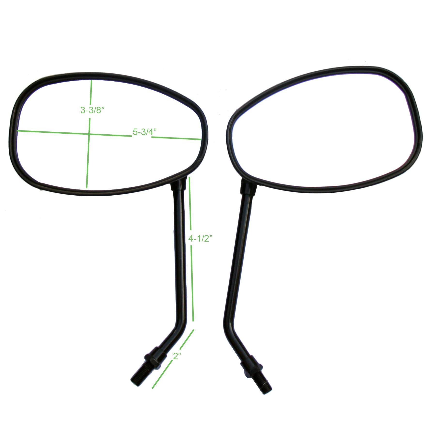Black Oval Rear View Mirrors for Victory Jackpot & Arlen Ness Motorcycles - Durable Side Mirrors for Enhanced Safety and Style While Riding