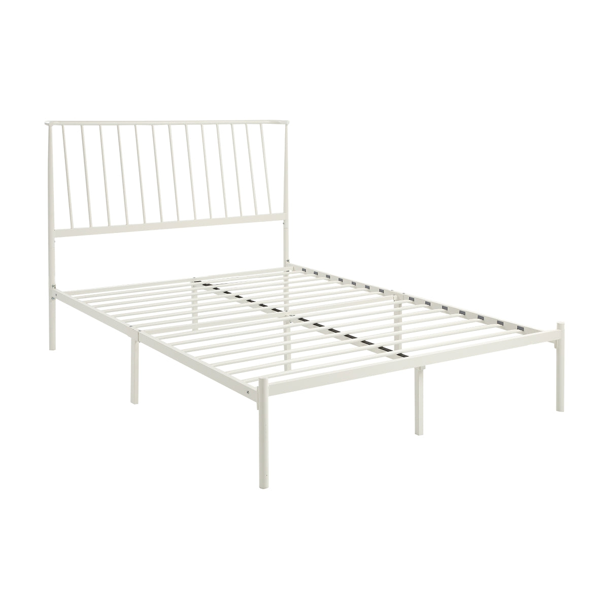 Chic White Full Platform Bed Frame - Modern & Sleek Design Queen Size for Bedroom, Guest Room, Dorm & Apartment