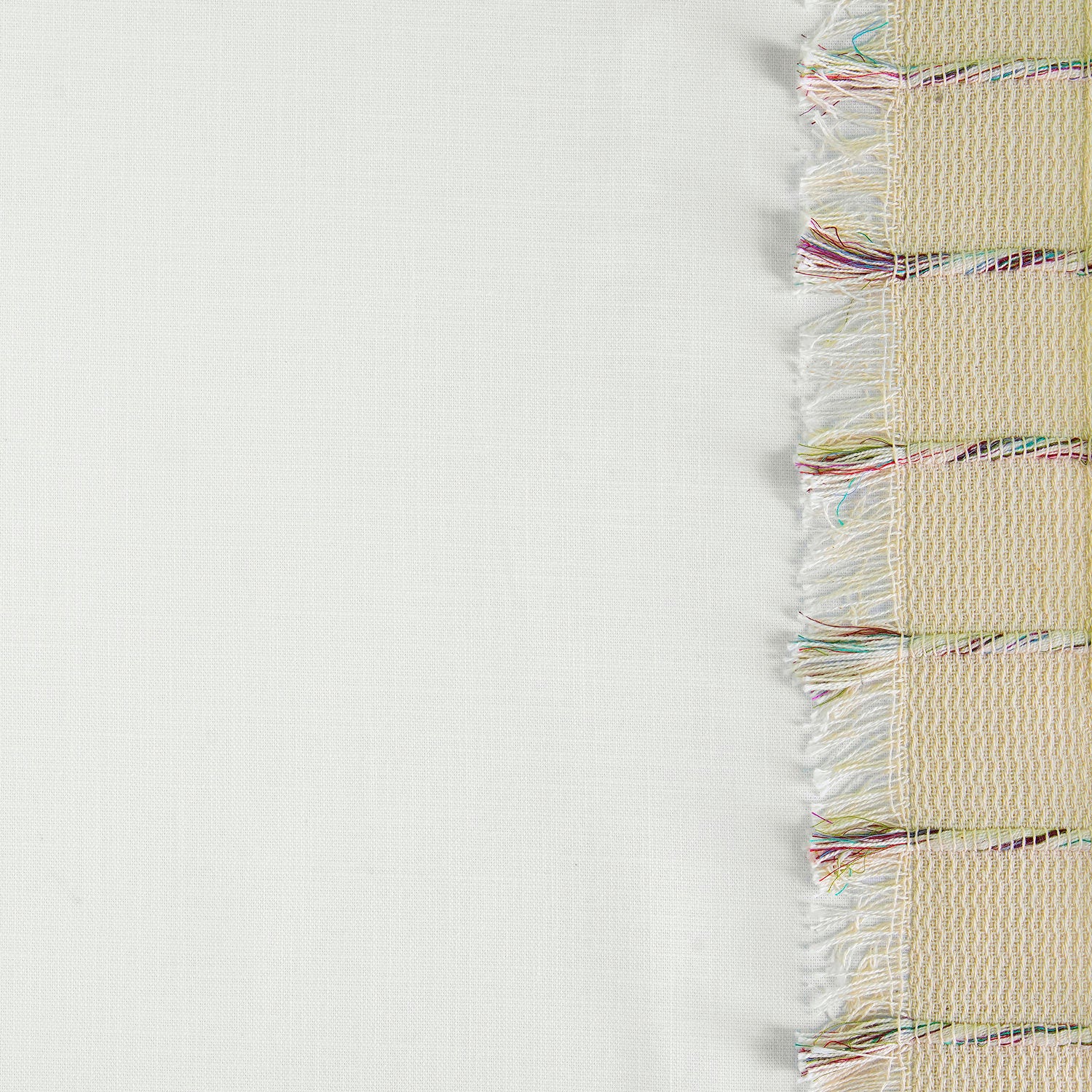 Melford White Bordered Modern Hampton Textured Cotton Fabric Swatch - Perfect for Home Decor, Upholstery & DIY Craft Projects