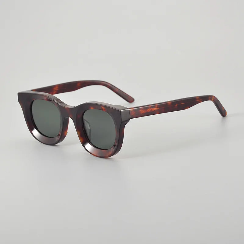 Unisex Black Square Polarized Sunglasses S6688 - Full Rim Thick Acetate Frame for Men & Women - Perfect for Driving, Beach, and Outdoor Activities