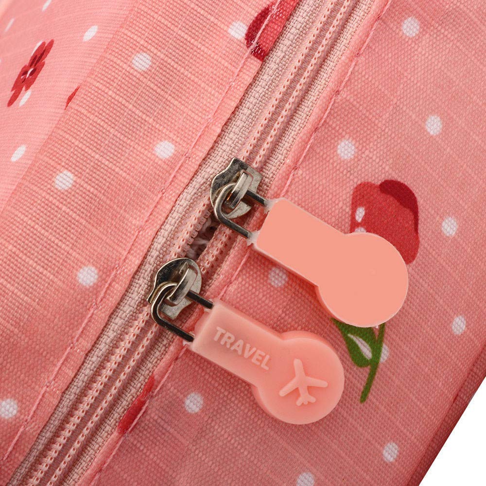 Waterproof Floral Nylon Cosmetic Bag - Multi-Functional Travel Makeup Organizer & Toiletry Pouch for Women | Perfect for Air Travel, Gym, Beach & Daily Essentials Storage