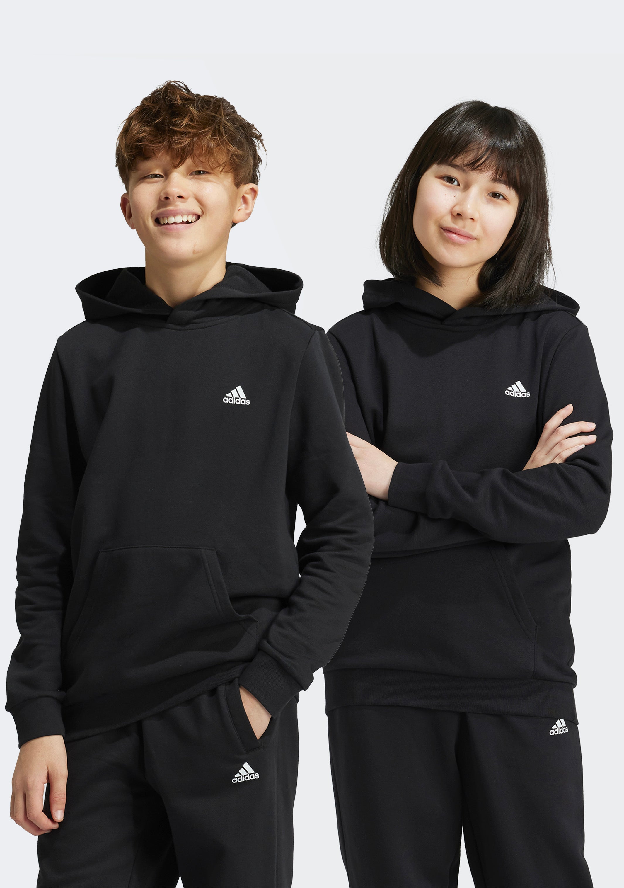 Adidas Kids' Essentials Small Logo Fleece Hoodie - Soft & Cozy Pullover for Boys & Girls - Perfect for School, Playdates & Outdoor Activities