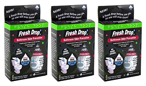 Cleanlogic Fresh Drop Bathroom Odor Eliminator & Air Freshener - 3 Pack | Long-Lasting Fragrance for Toilet, Shower & Bathroom | Eliminates Odors Instantly - Perfect for Home, Office & Restrooms