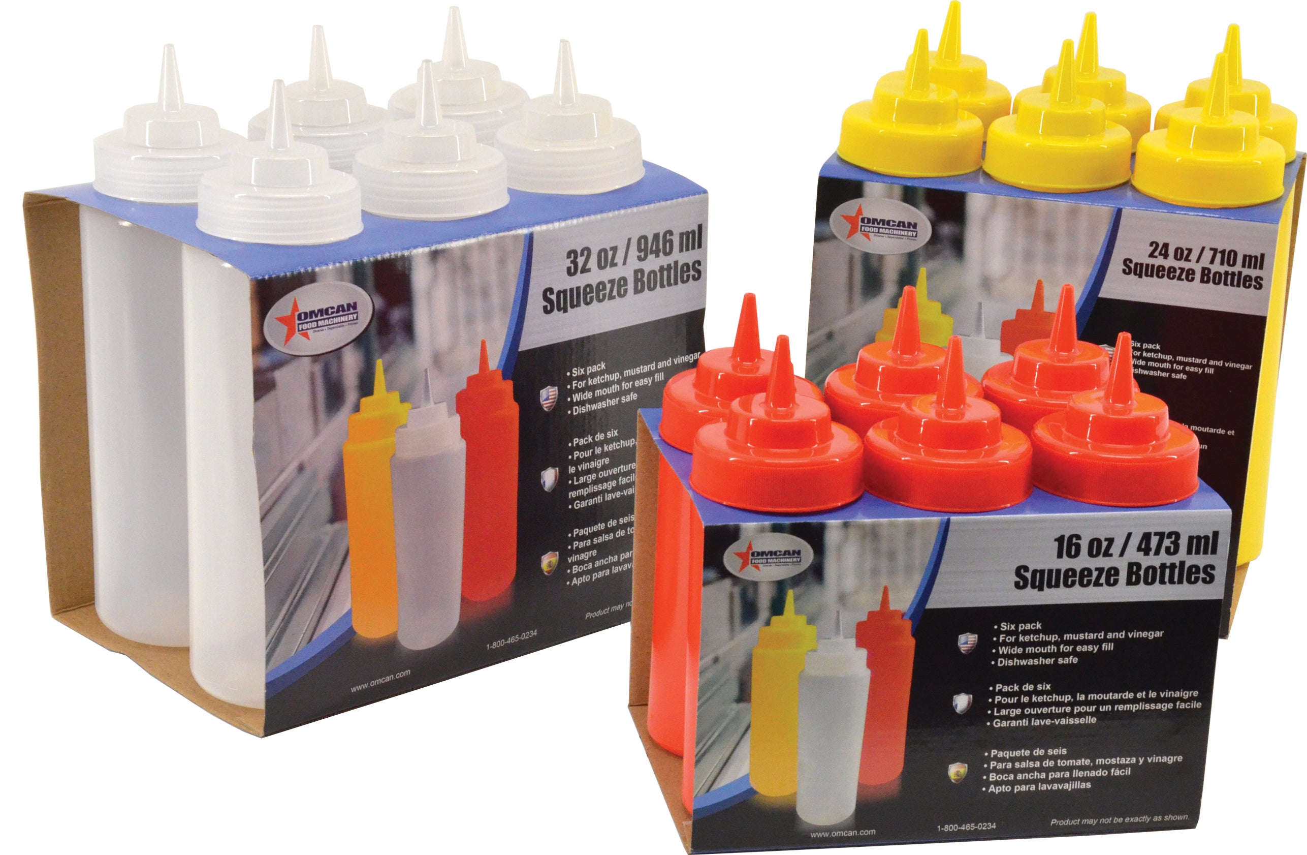 Nella 32 Oz Wide Mouth Squeeze Bottles - 6 Pack, Red - Perfect for Condiments, Sauces, Oils & Kitchen Storage