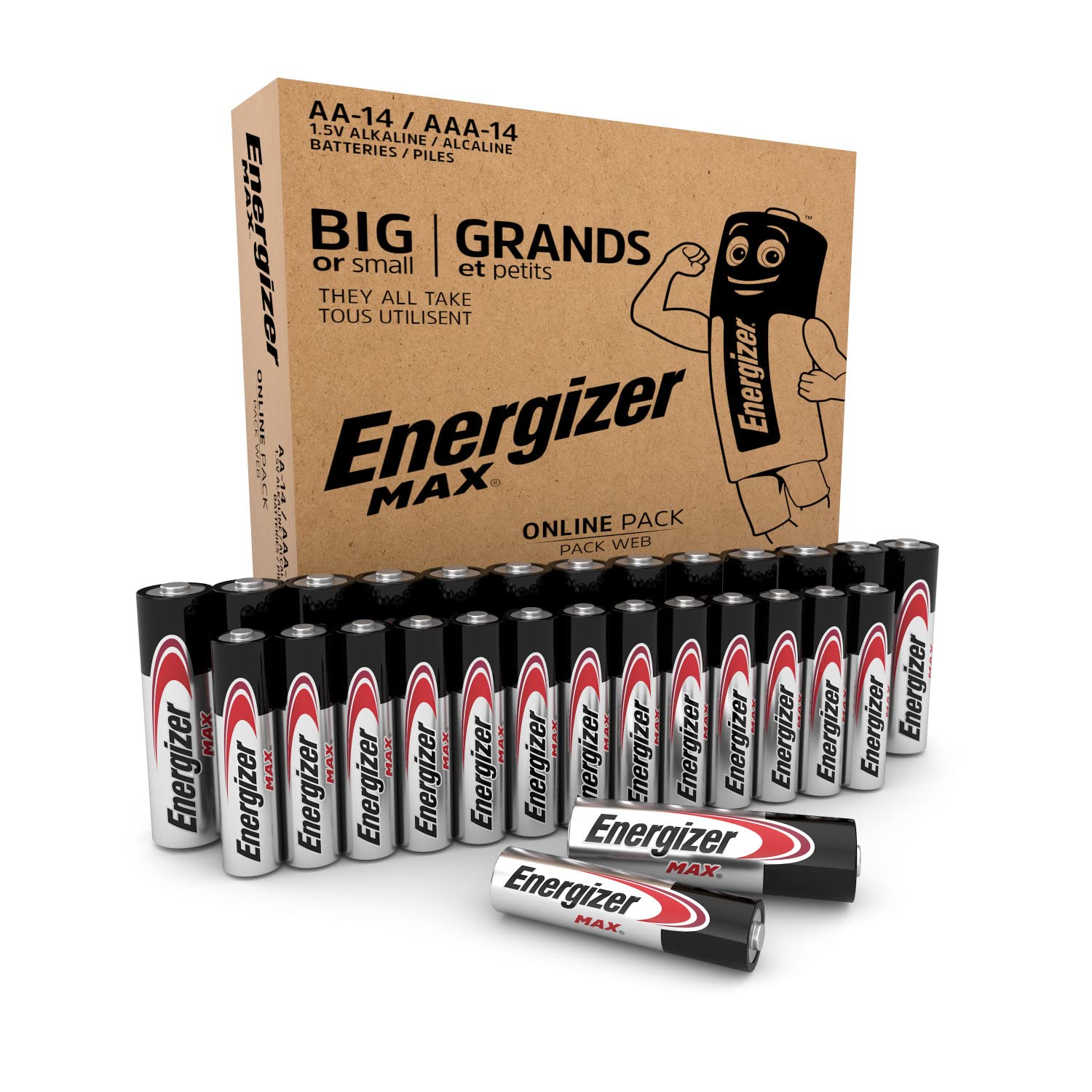 Energizer Max AA and AAA Alkaline Batteries Combo Pack (28 Count) - Long-Lasting Power for Toys, Flashlights, Remote Controls, and Electronics