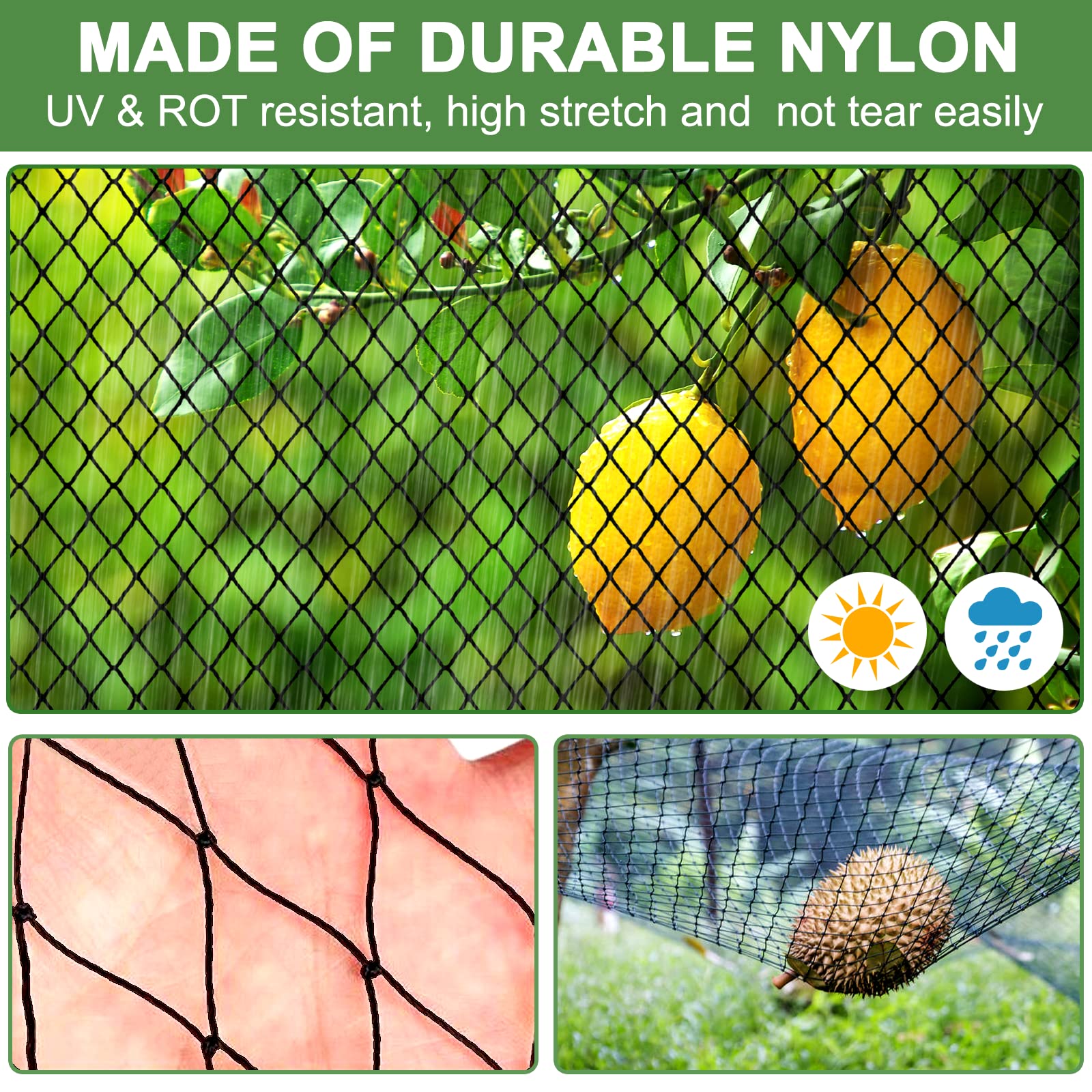 DQS 25’x50’ Heavy Duty Bird Netting - 1