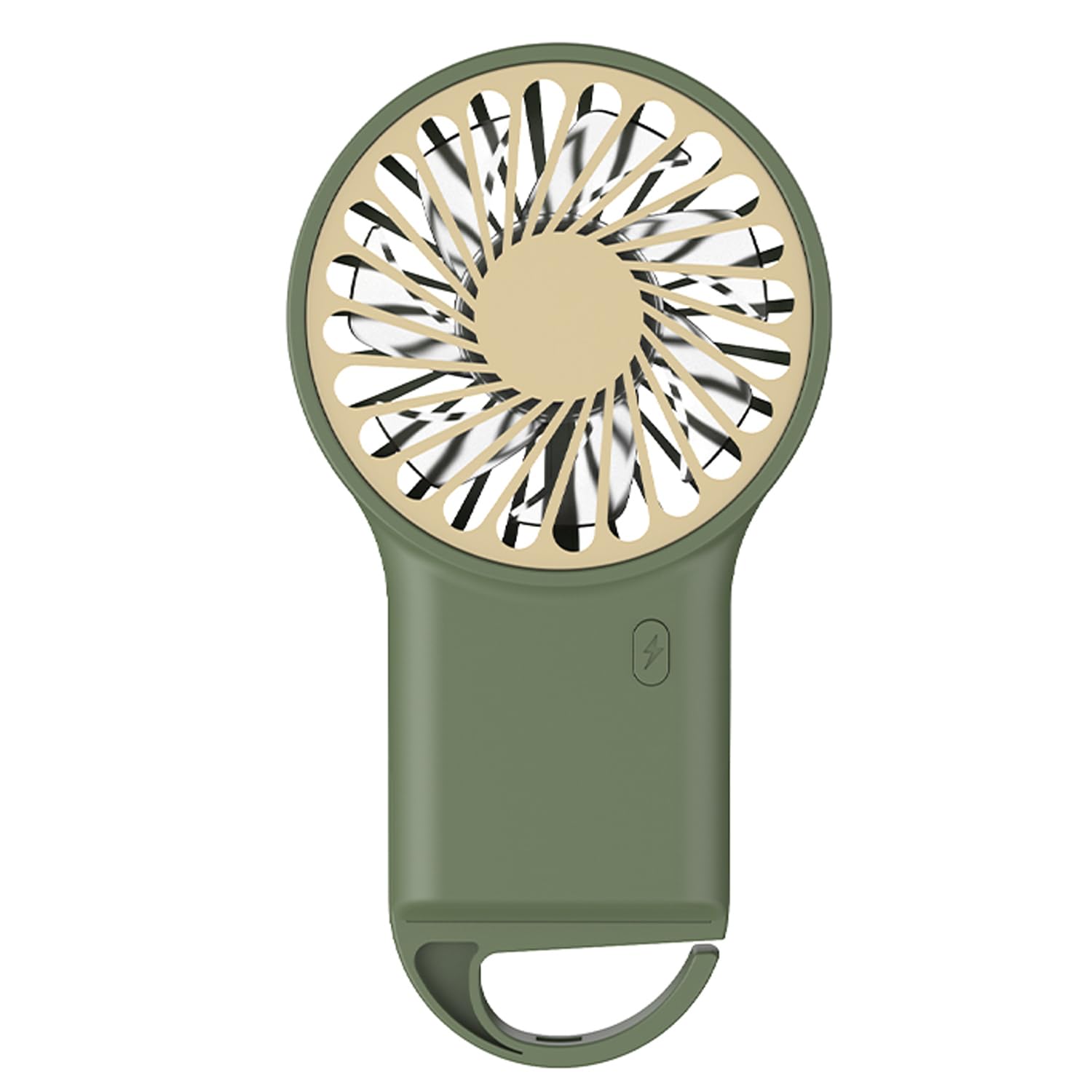 Mini Portable Fan - Powerful Rechargeable Handheld Fan with 3 Speeds, USB Type-C Charging, Hanging Hook - Personal Cooling for Travel, Makeup, Office & Home Use (Green) - Perfect for Women, Girls & Kids