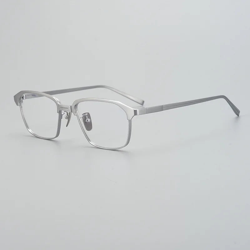 Stylish Black Unisex Titanium Full Rim Square Eyeglasses 49024 - Perfect for Work, Reading & Fashion Accessories
