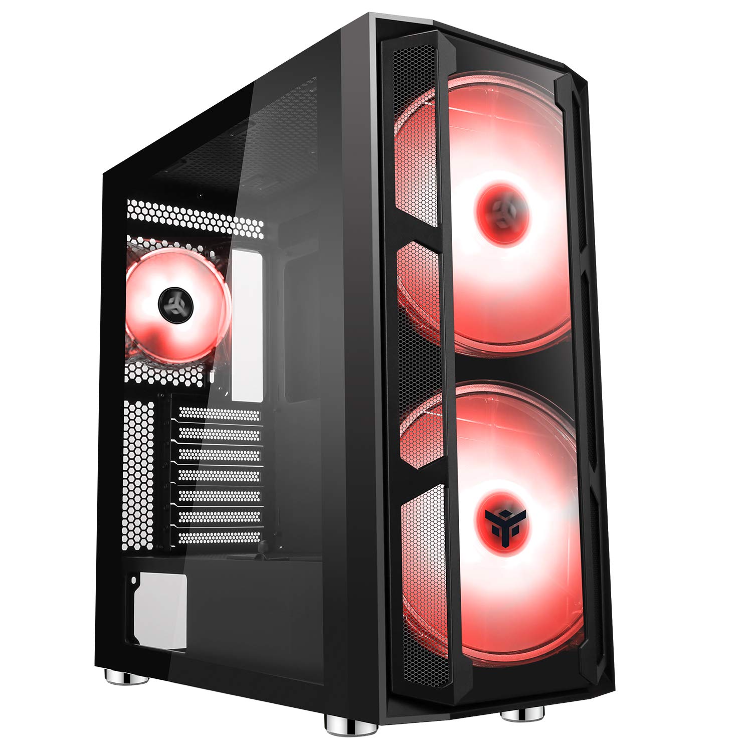 ITek MAJES 20 EVO Full Tower ATX Gaming PC Case - 2x200mm RGB Fans, USB 3.0, Tempered Glass Side & Front Panel - Black | Perfect for High-End Gaming Rigs & Custom PC Builds