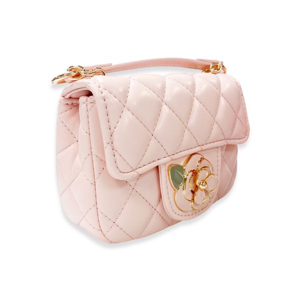 Elegant Floral Quilted Crossbody Purse for Women | Pink Handbag with Adjustable Strap | Perfect for Parties, Weddings & Everyday Use